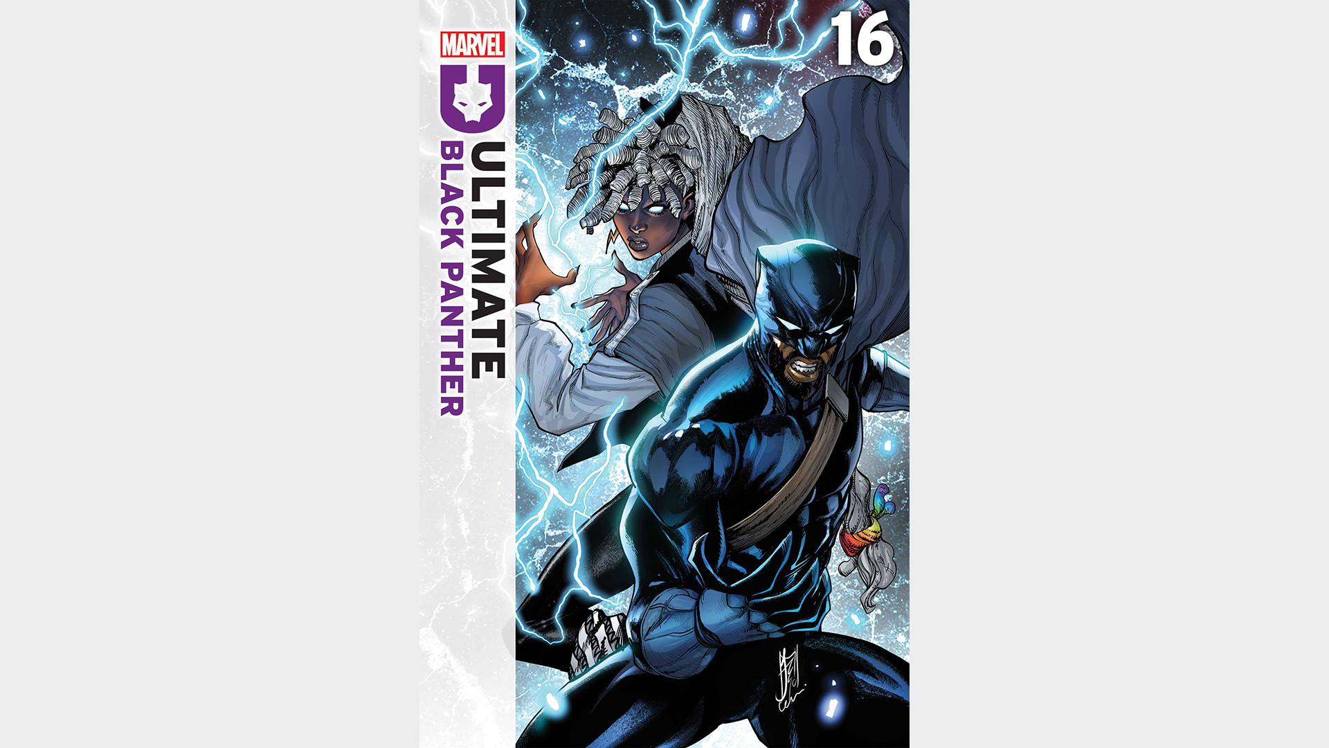 Ultimate Black Panther #16 cover with Ultimate Black Panther and Storm posing together