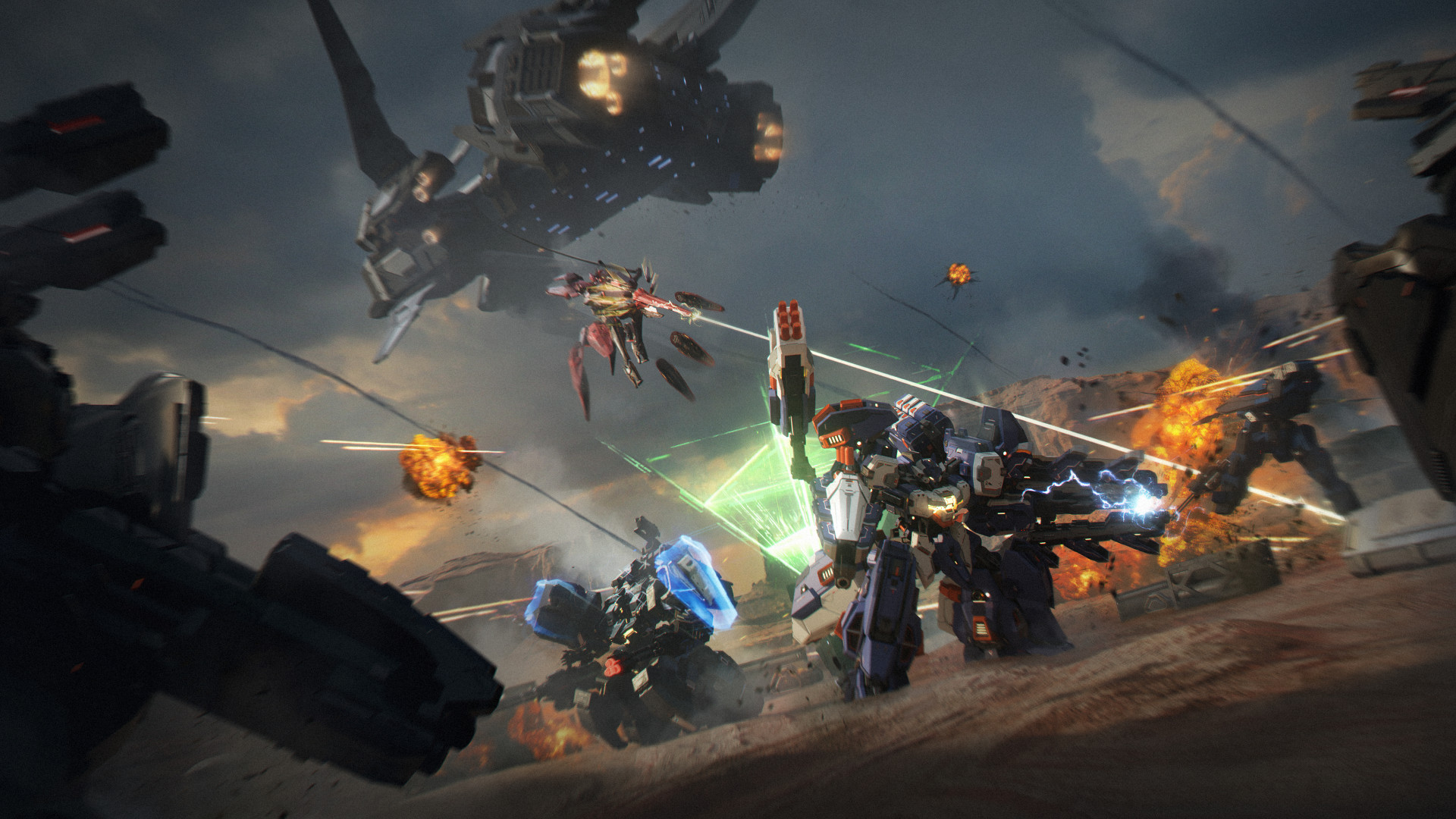 A squad of mechs prepare to evacuate in Mecha Break's Mashmak extraction mode