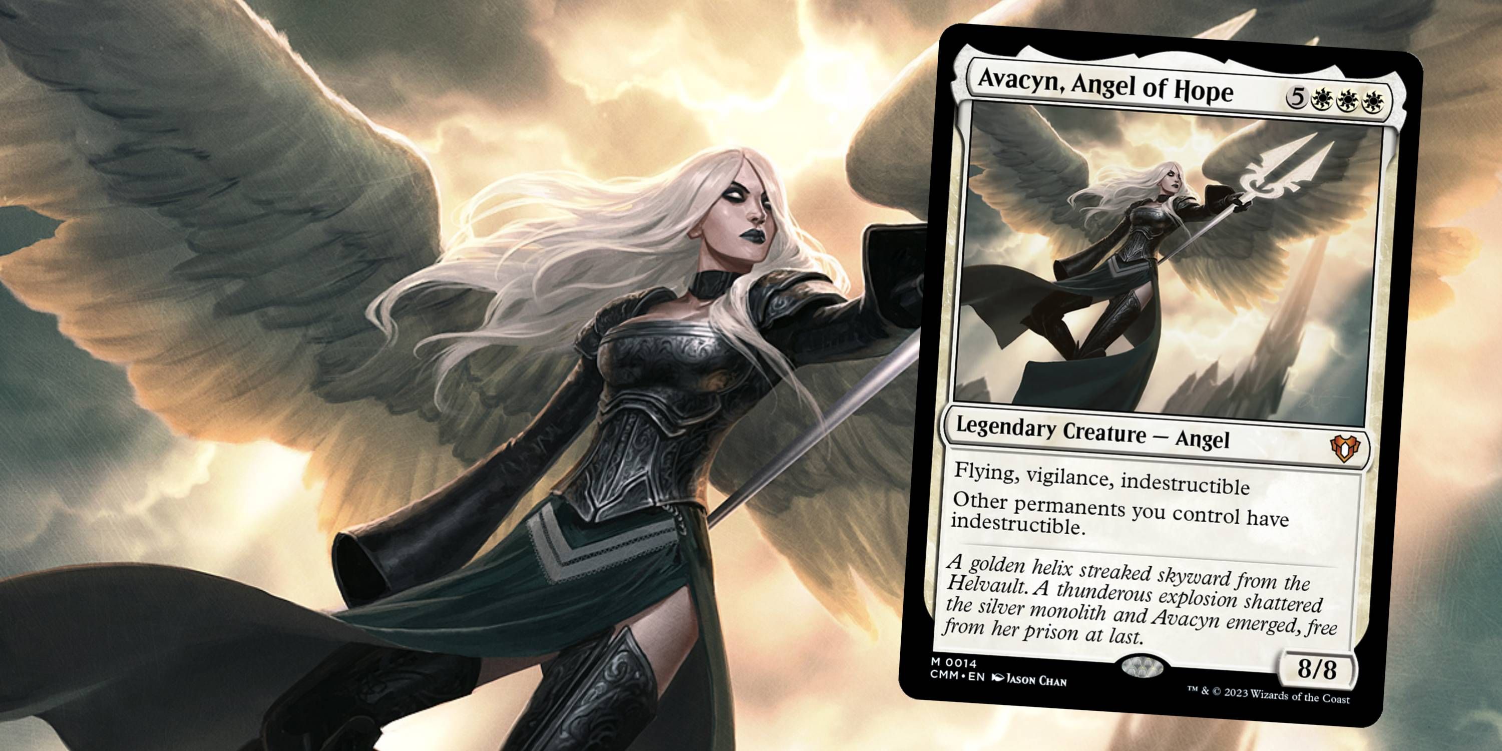 MTG Avacyn Angel of Hope art with the card next to it