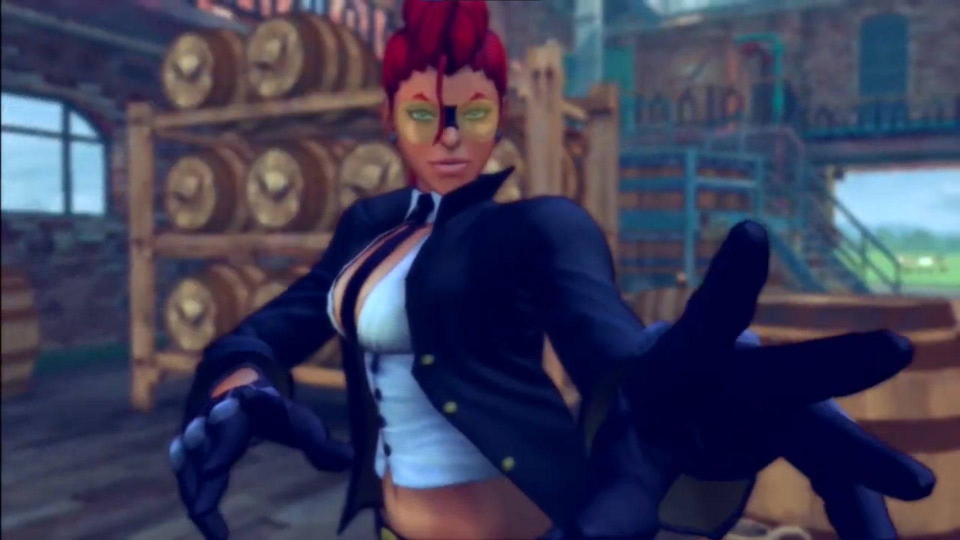 C. Viper's preparing for battle in her Intro In Street Figher 4.