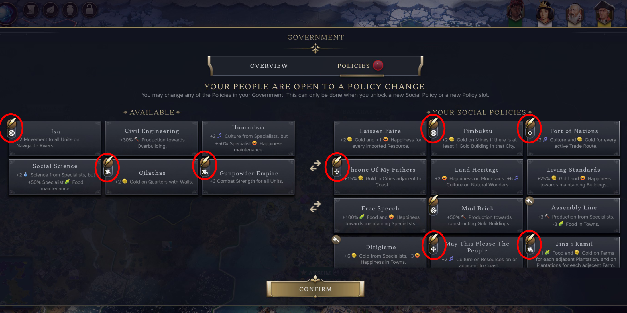 Civilization VII Traditions How To Get More Tradition Slots Social Policies Civ 7 Social Policy Screen