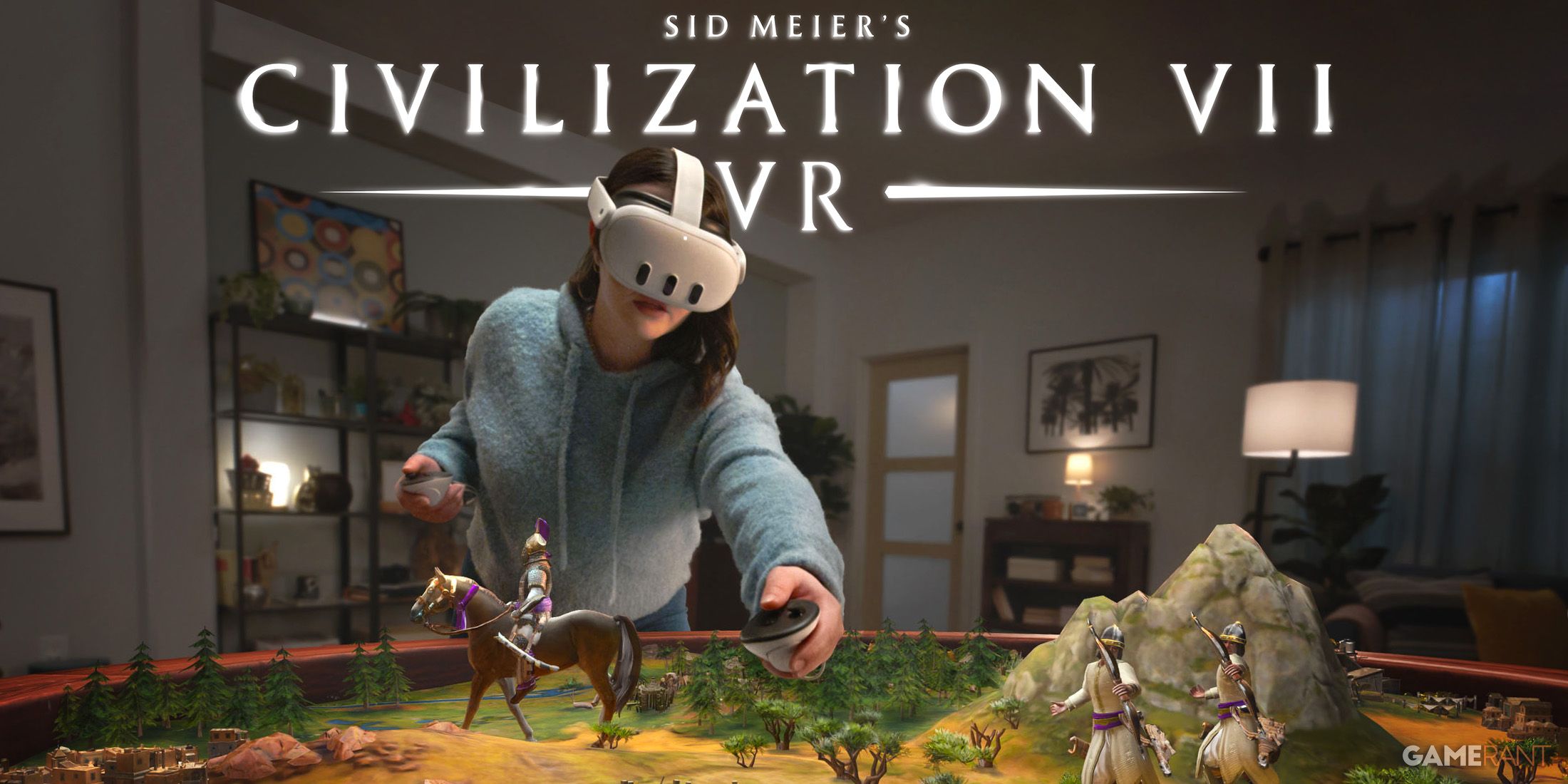 Sid Meier's Civilization 7 VR promo image with white game logo 2x1 composite