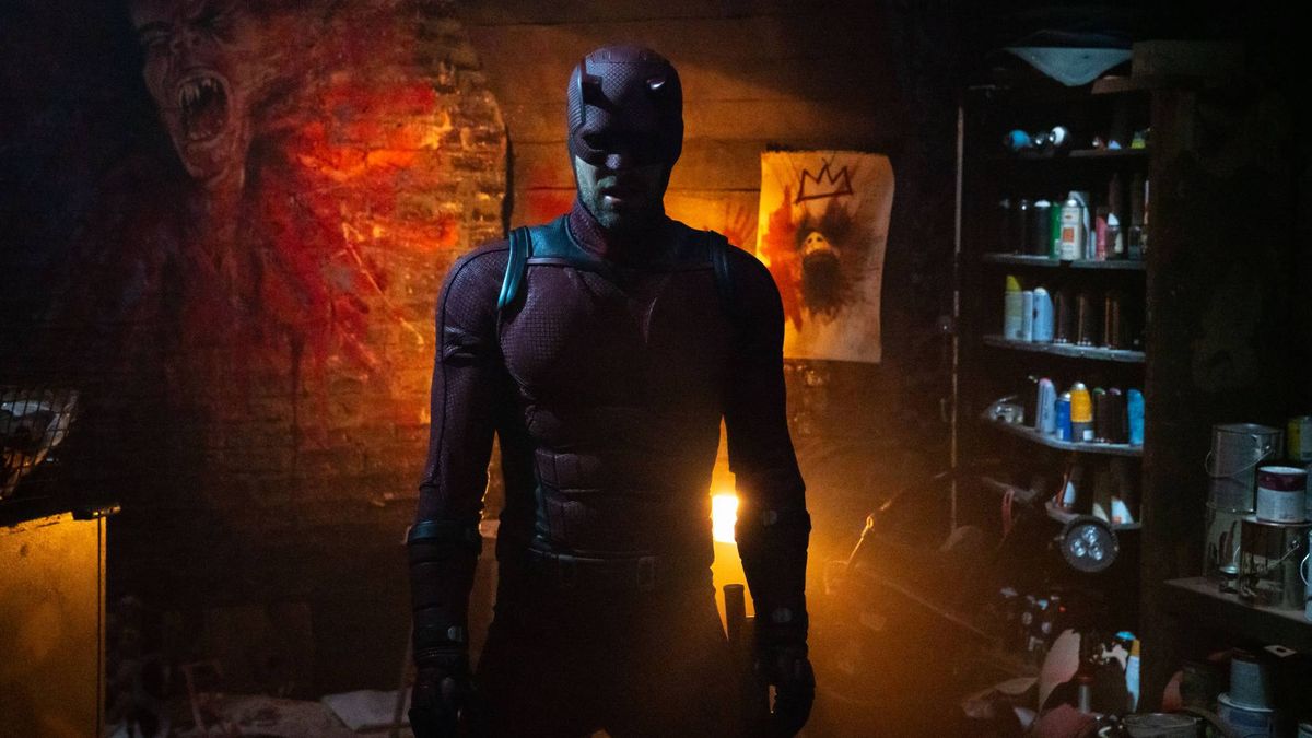 Charlie Cox's Matt Murdock in his Daredevil costume in Daredevil Born Again