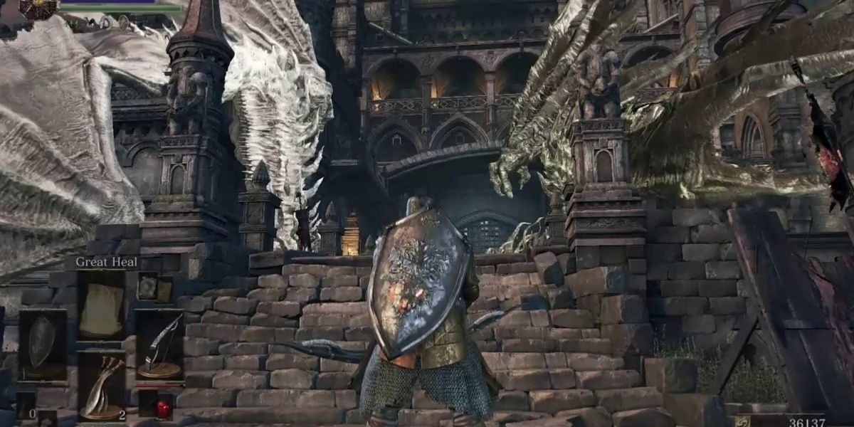 Two dragons guarding a bridge Dark Souls 3