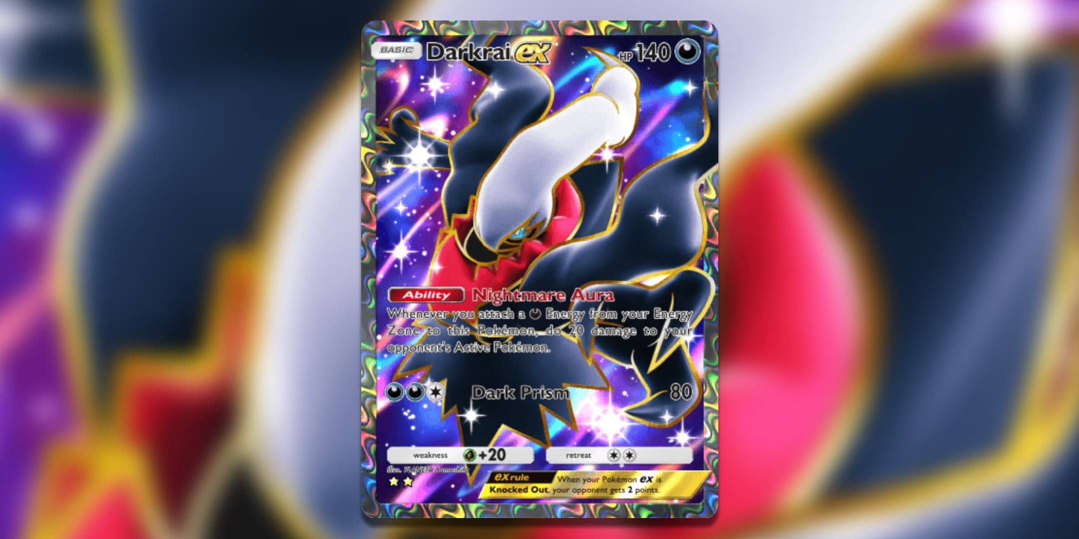 The Pokemon card Darkrai ex by Planeta N.