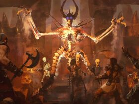 A demon towers over its foes in some Diablo 2: Resurrected concept art