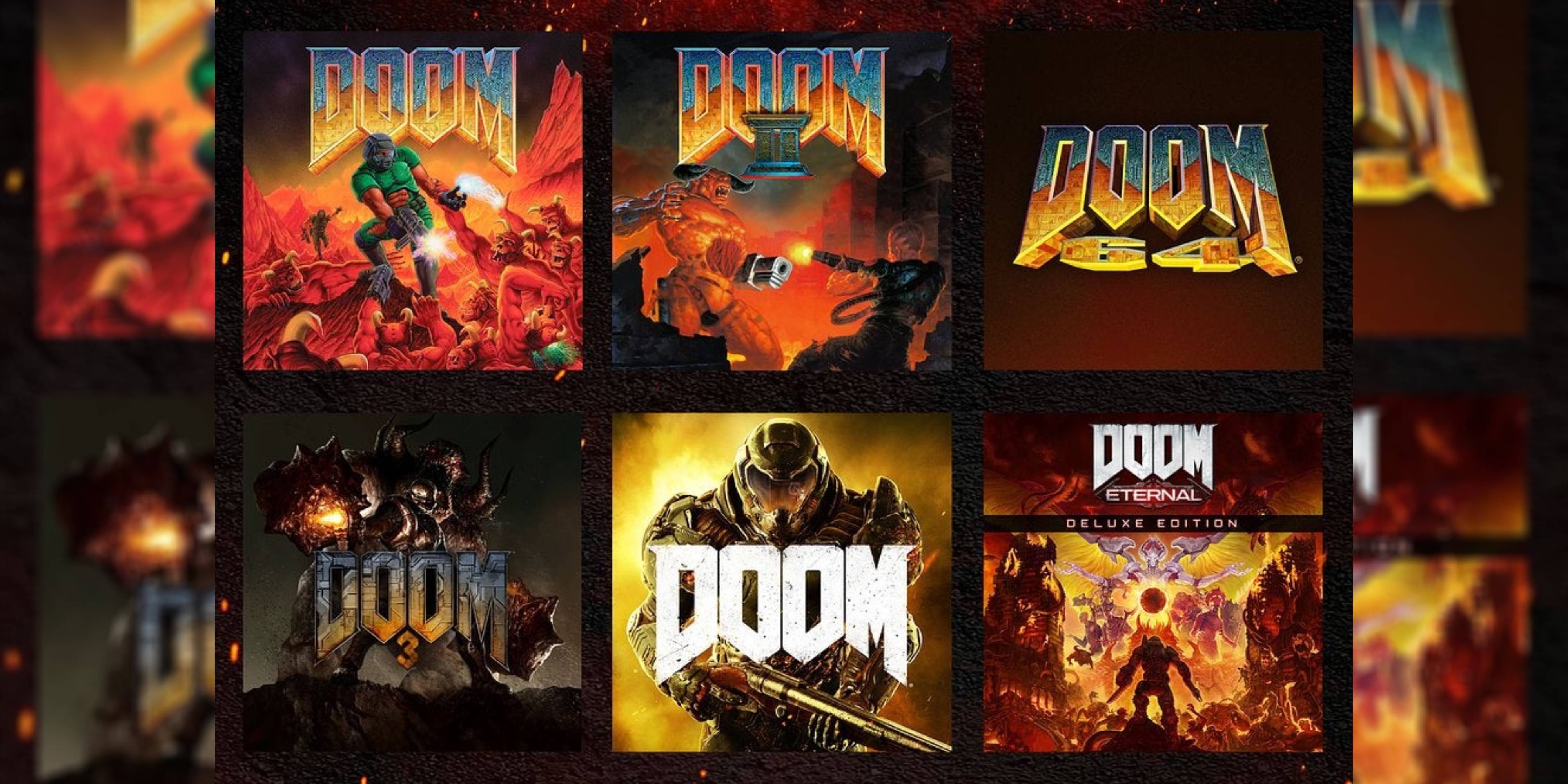 all six doom games included in the doom anthology.