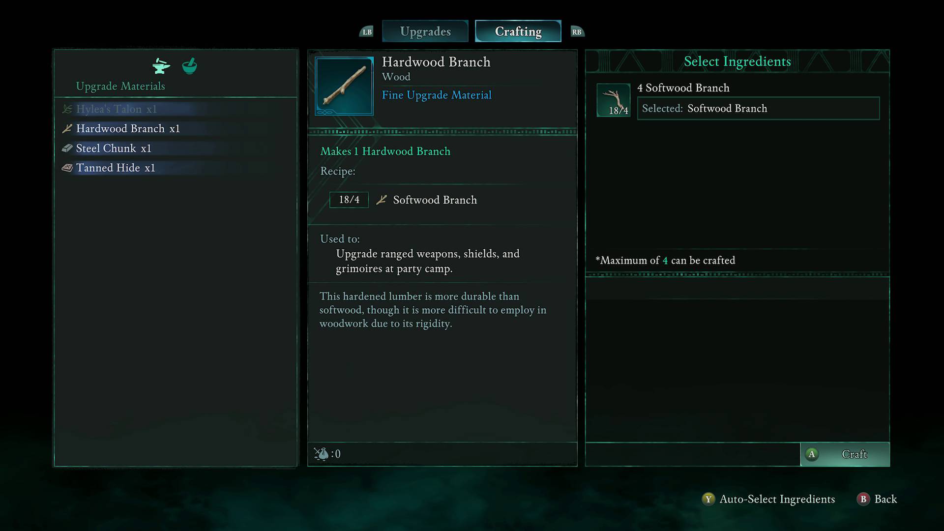 Avowed crafting upgrade materials using workbench