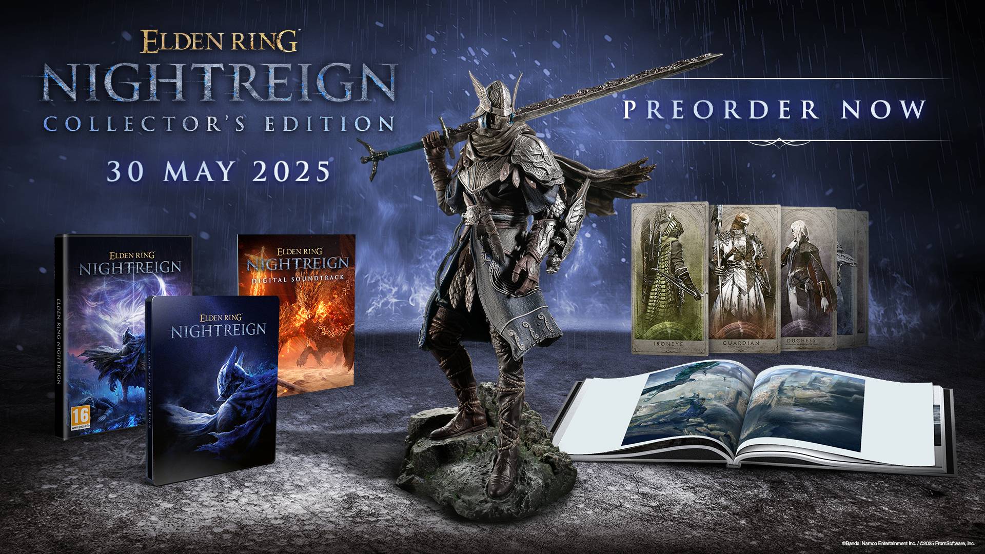 Official promo image of the Elden Ring Nightreign Collector's Edition by Bandai Namco and FromSoftware.