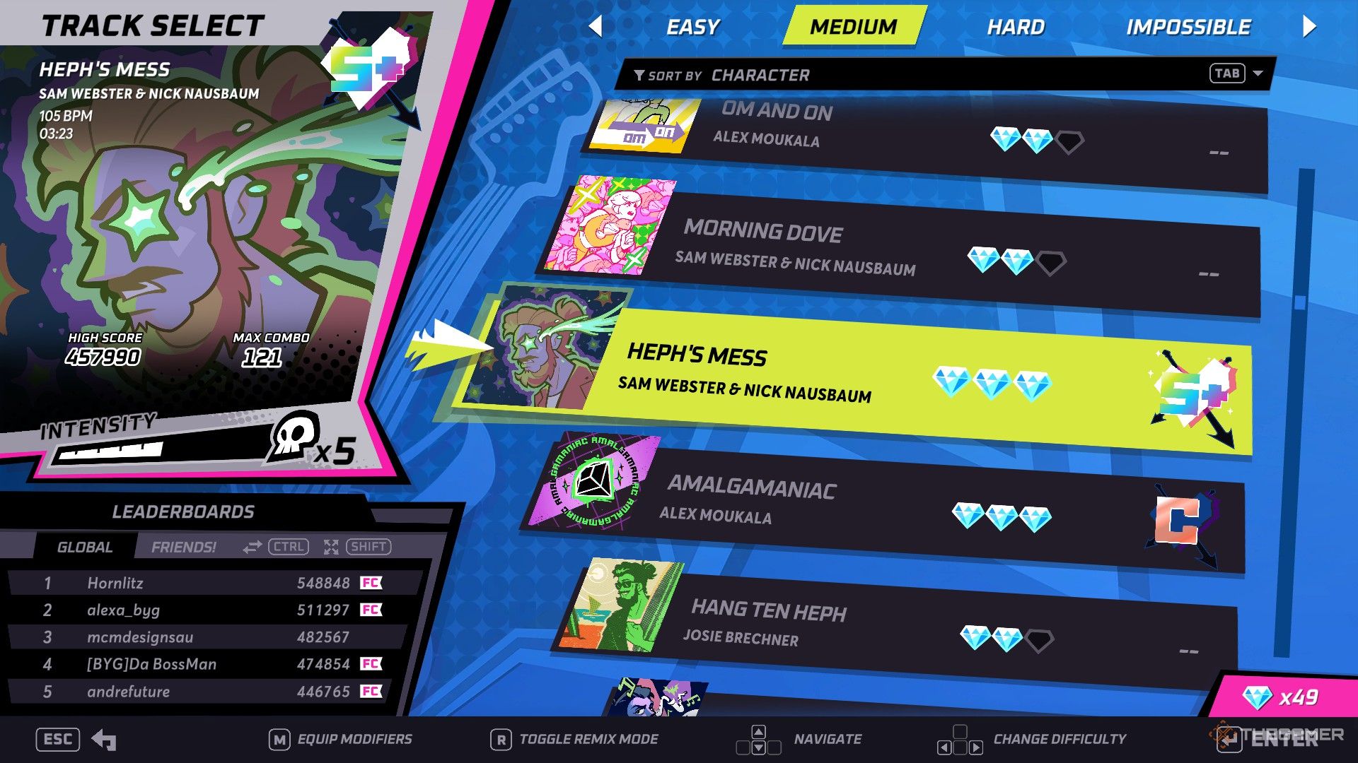 A player looking at the play menu in Rift of the Necrodancer.