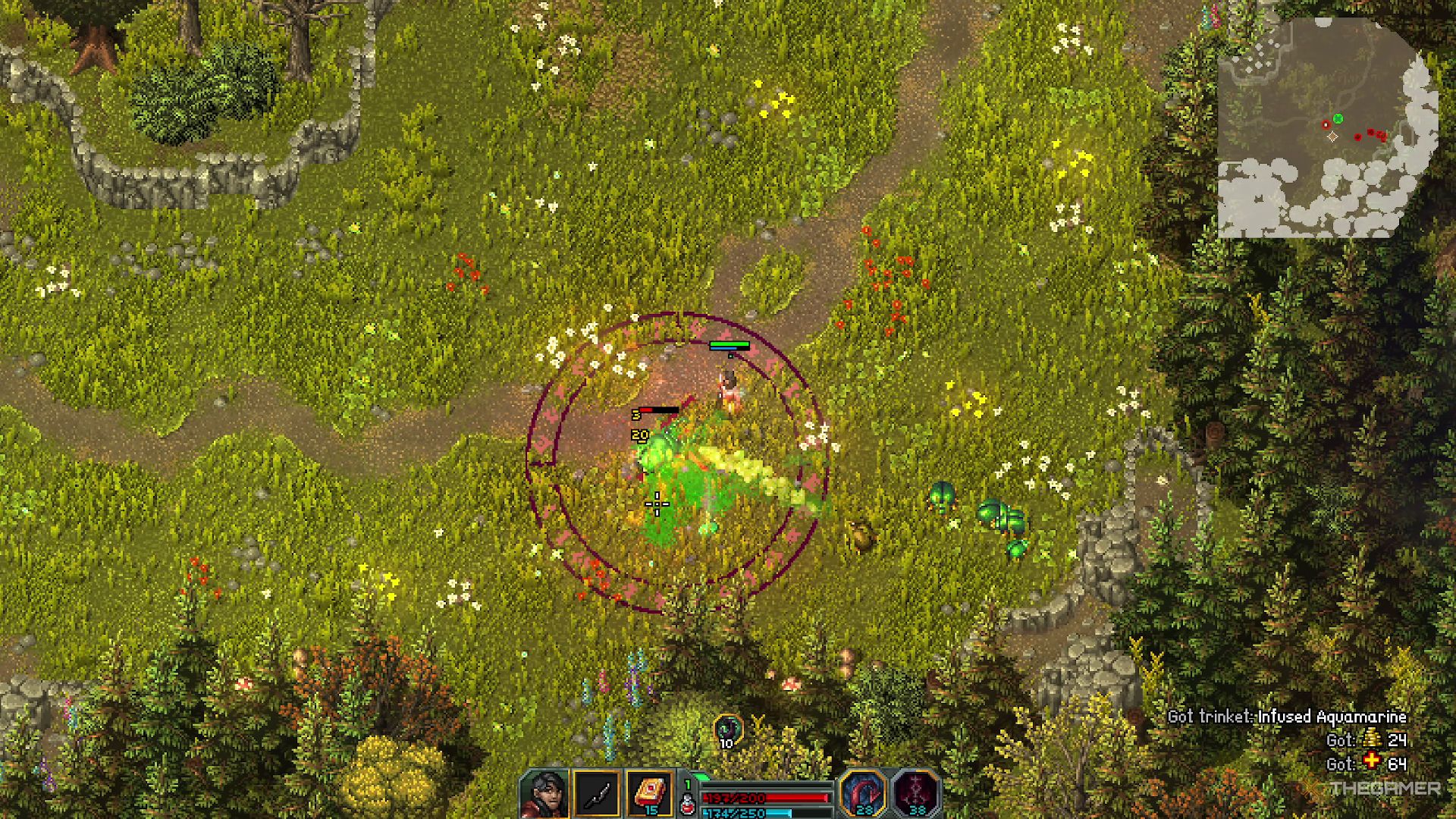 A Warlock casting a ritual circle in Heroes of Hammerwatch 2.