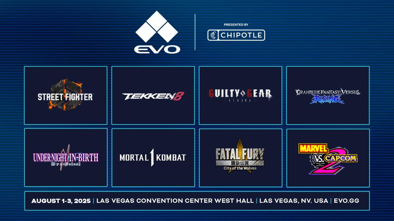 The Evo 2025 game lineup