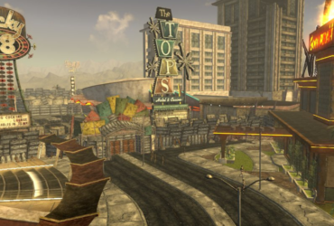 Aerial view of the New Vegas Strip from Fallout: New Vegas