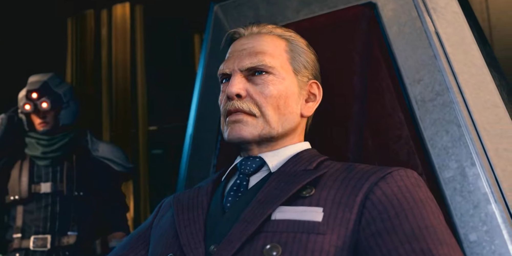 Final Fantasy 7 Remake Chapter 7 President Shinra sits in his office