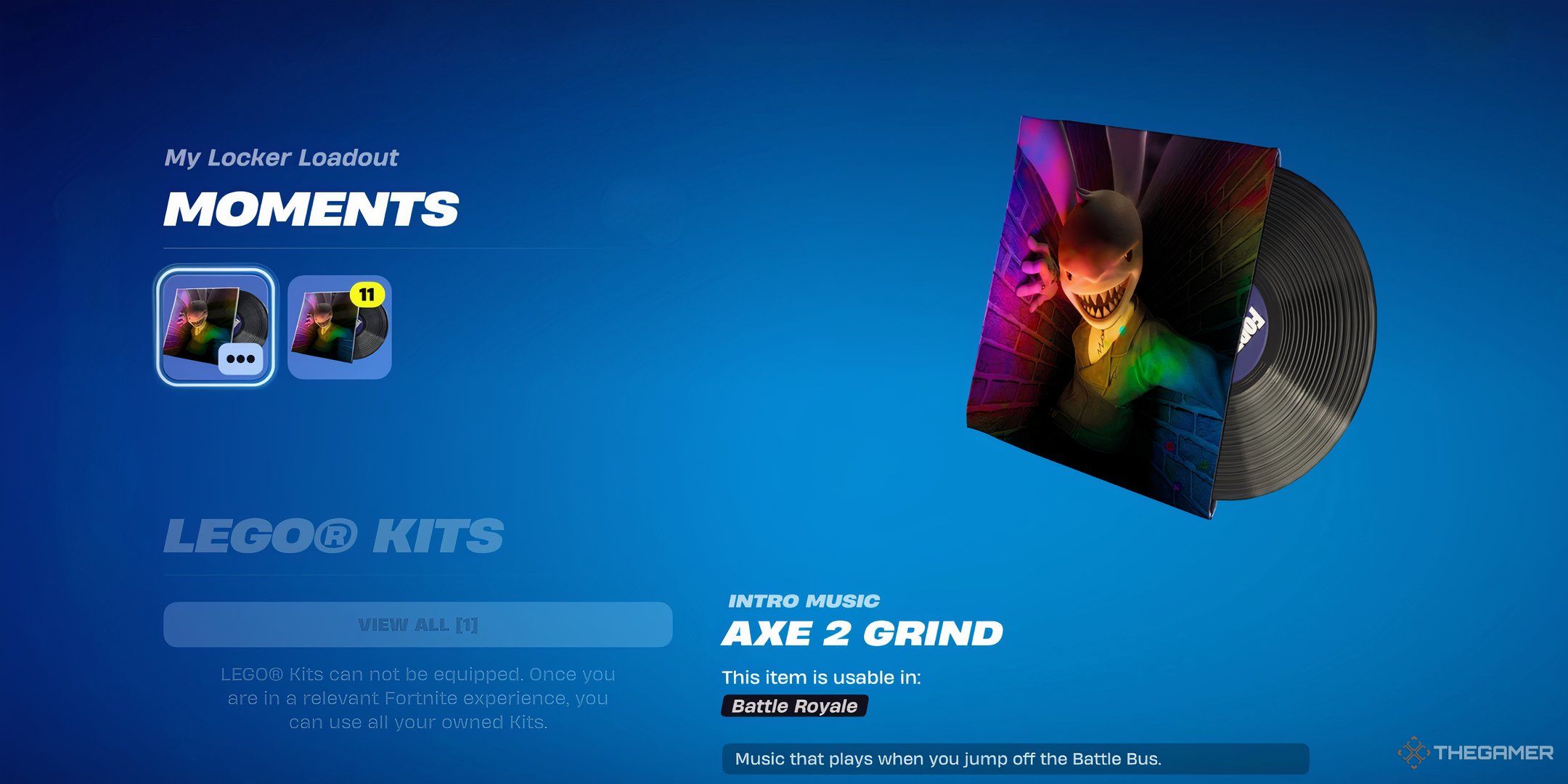 A screenshot of the new Moments feature in Fortnite's Locker section. 