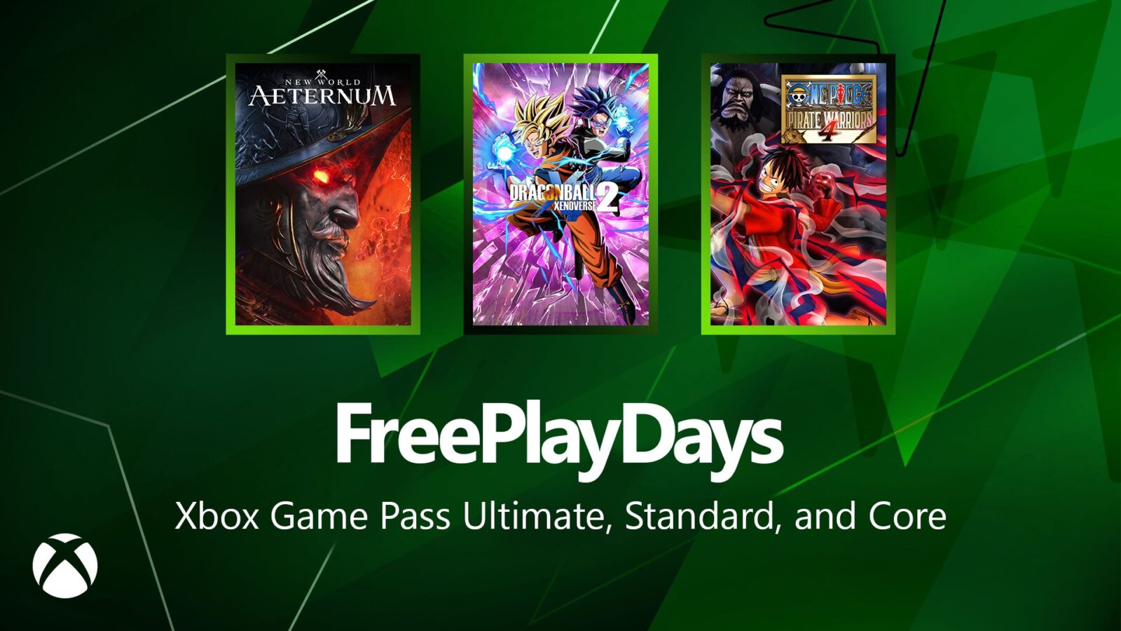 Free Play Days – New World: Aeternum, One Piece: Pirate Warriors 4 and Dragon Ball Xenoverse 2