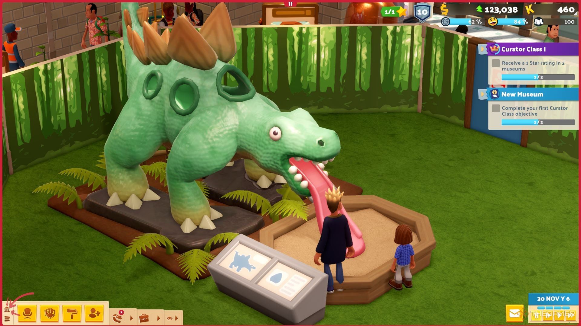 A dinosaur playground at Memento Mile in Two Point Museum.