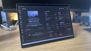 Armoury Crate software running on Asus ROG Flow Z13 tablet