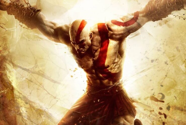 Cropped cover art for God of War: Ascension, showing Kratos with chains on his arms.