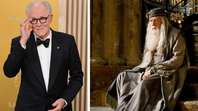 John Lithgow appears beside Michael Gambon's Dumbledore. 