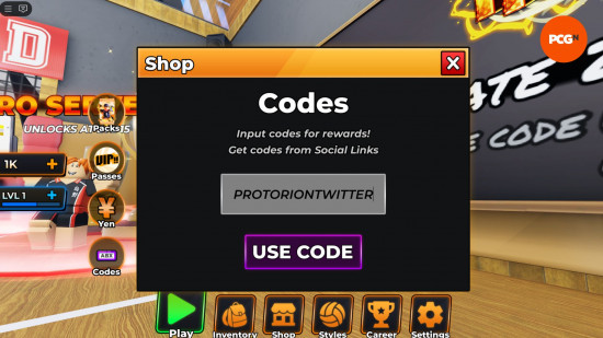 The Haikyuu Legends redeem code page