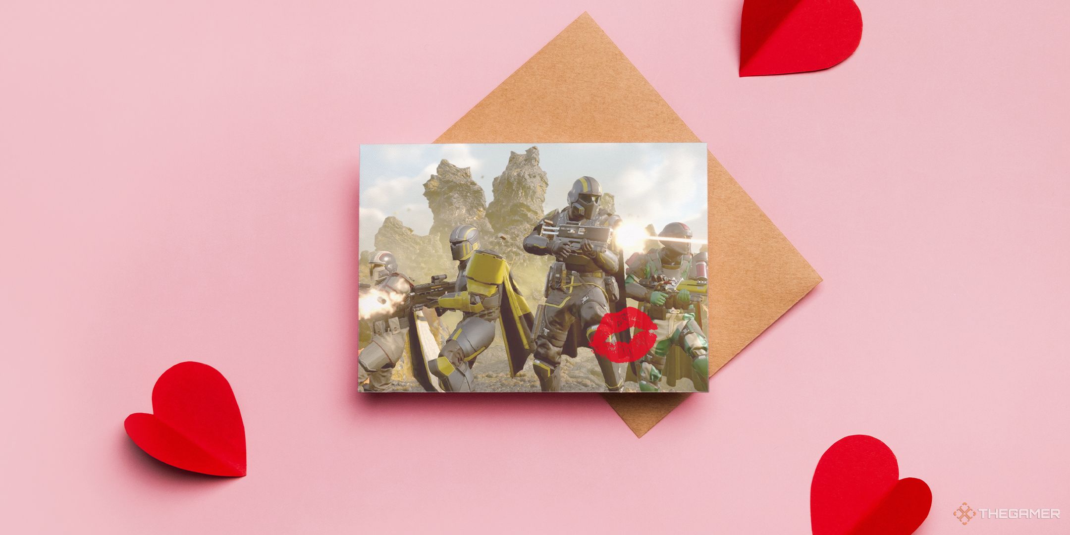 A Valentine's Day card for Helldivers 2.