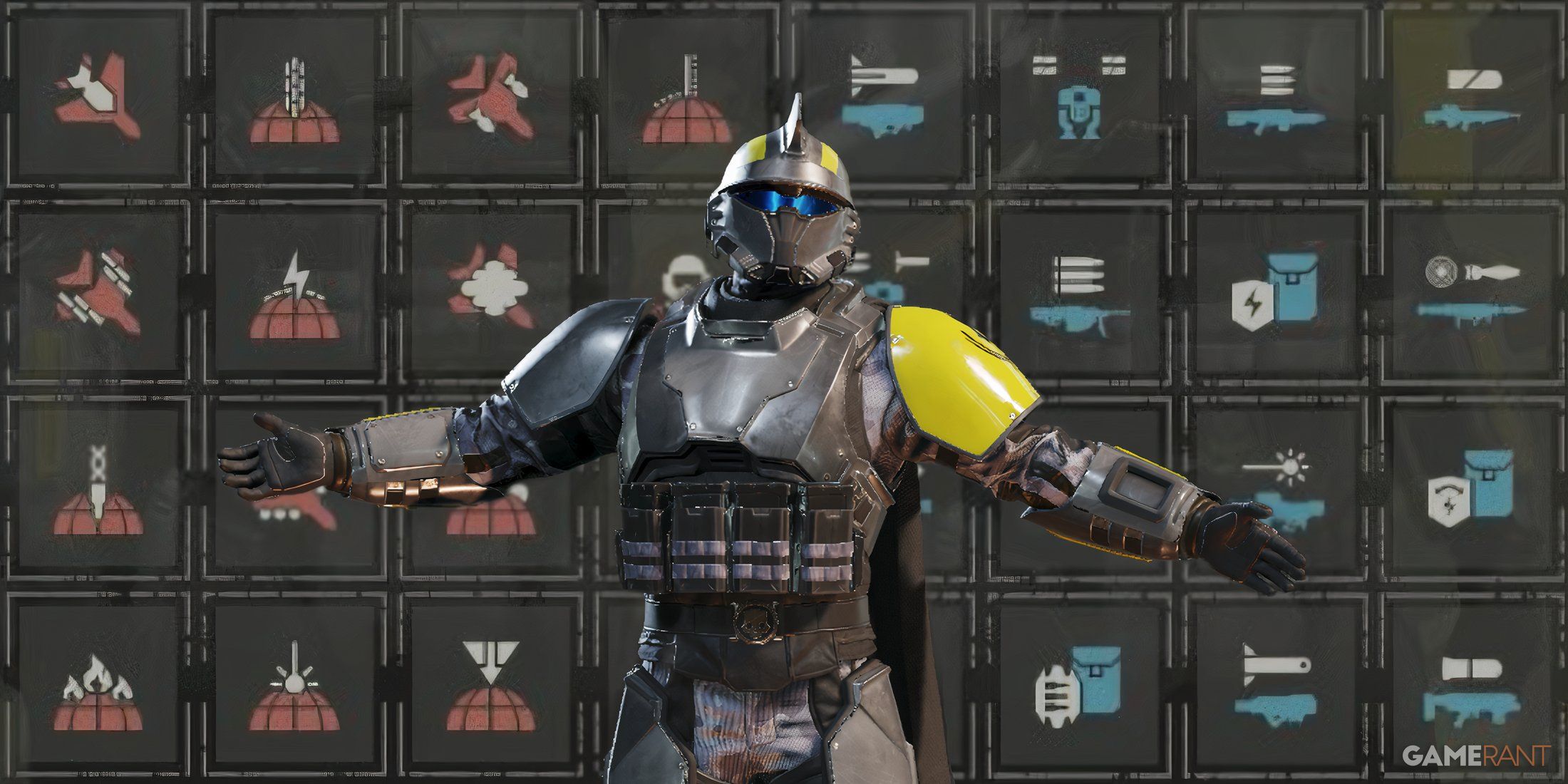 Helldivers 2 Stratagem Icons Template with Player Posing Hug Emote edit GAMERANT