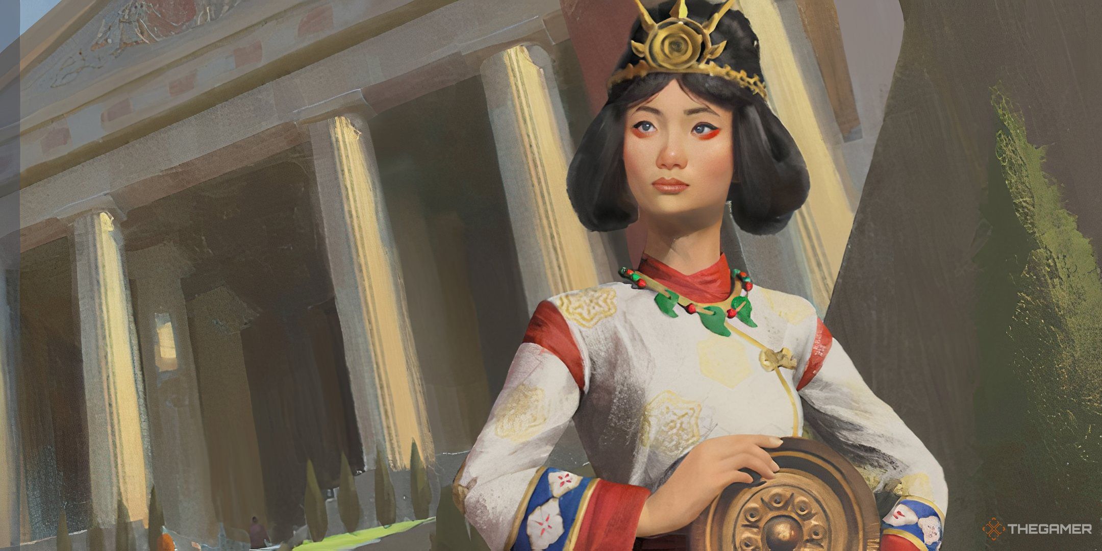 Himiko, High SHaman's Greek key art in Civilization 7