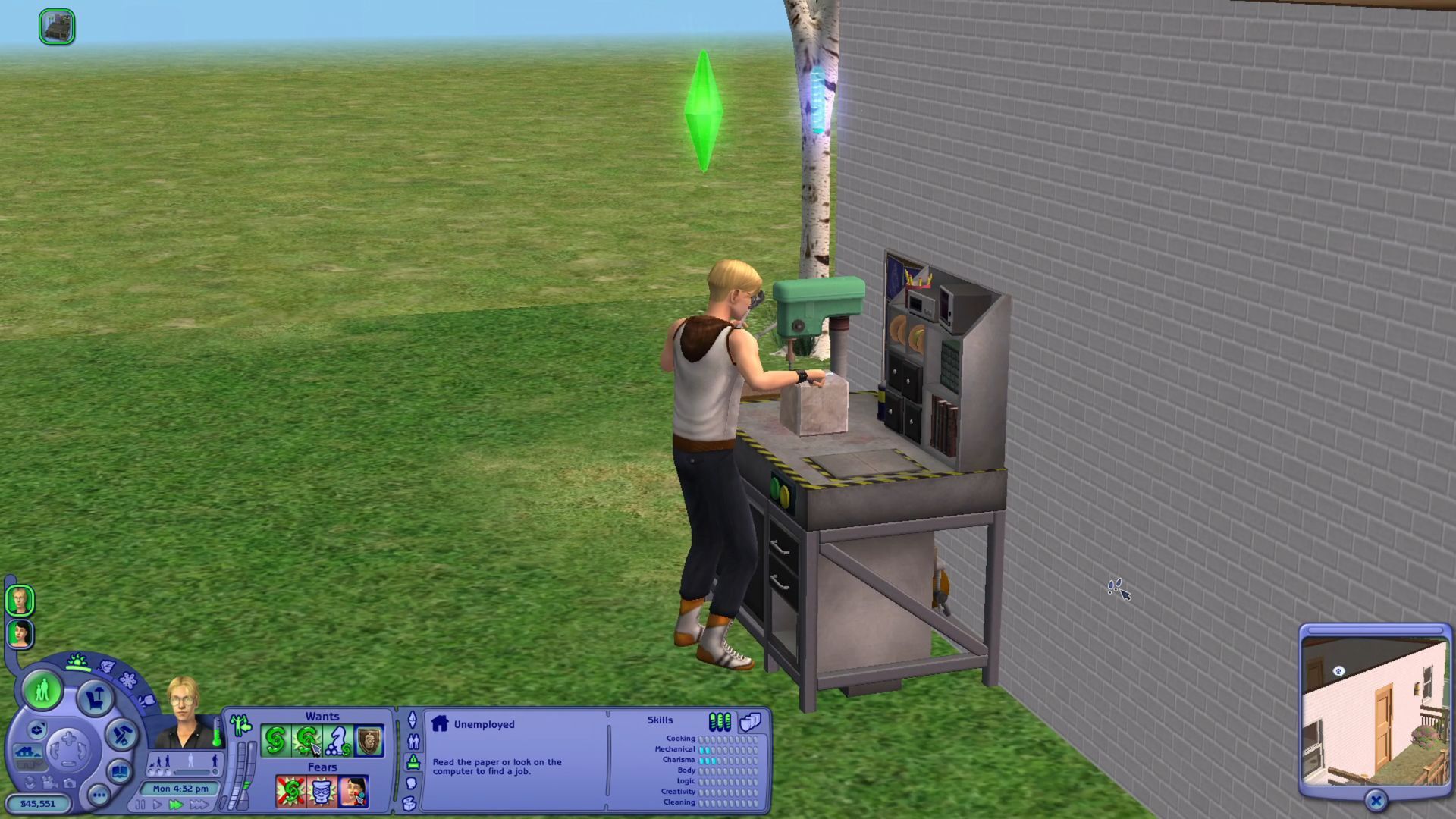 A sim making a toy in The Sims 2.