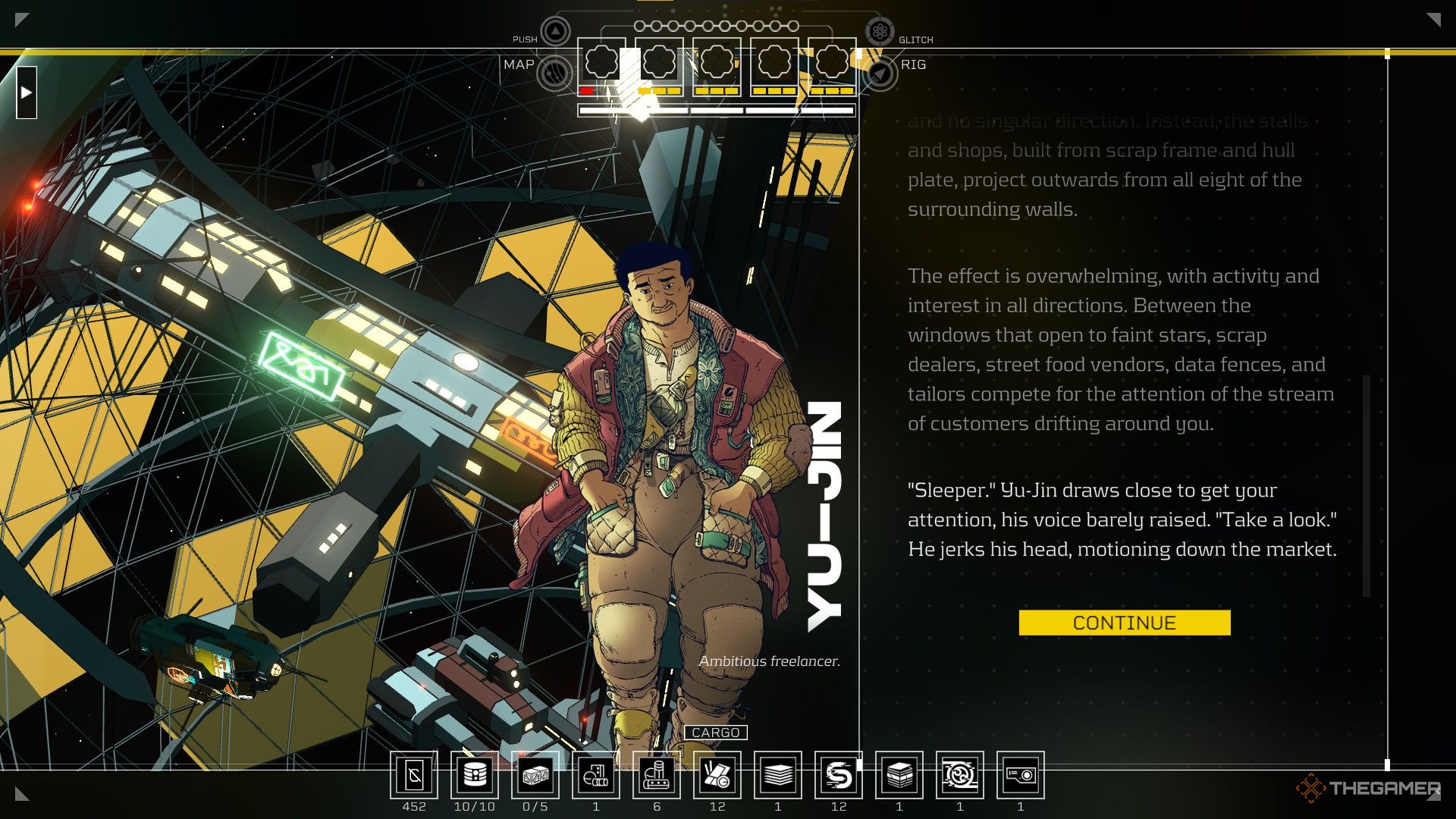 A screenshot of a conversion with Yu-Jin in Citizen Sleeper 2: Starward Vector.