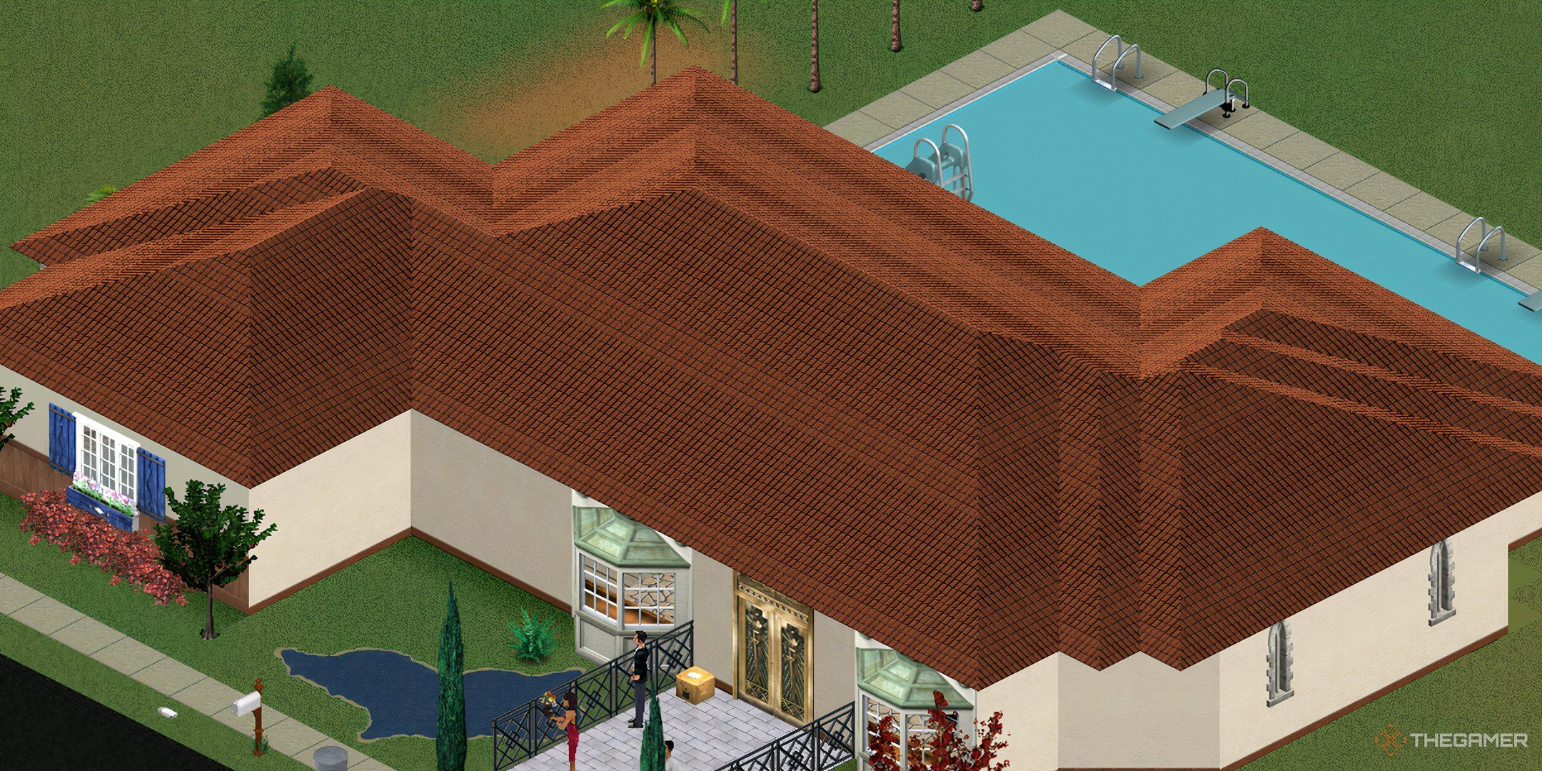 An image showing california styled house in The Sims.