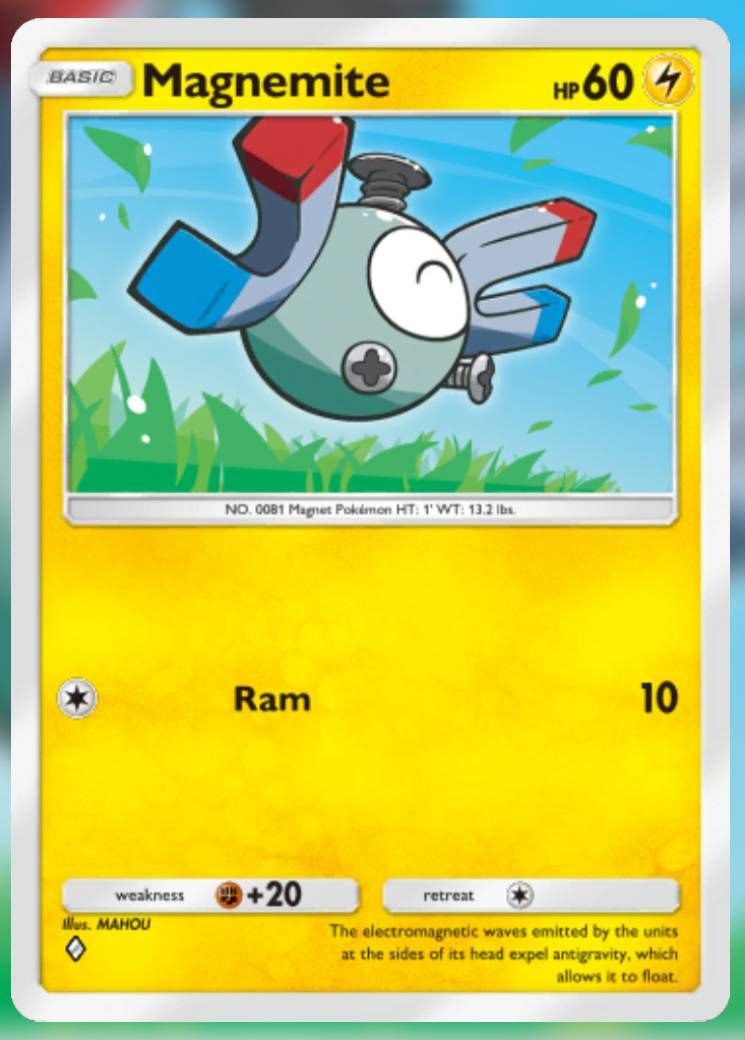 The Magnemite card, from Space-Time Smackdown.