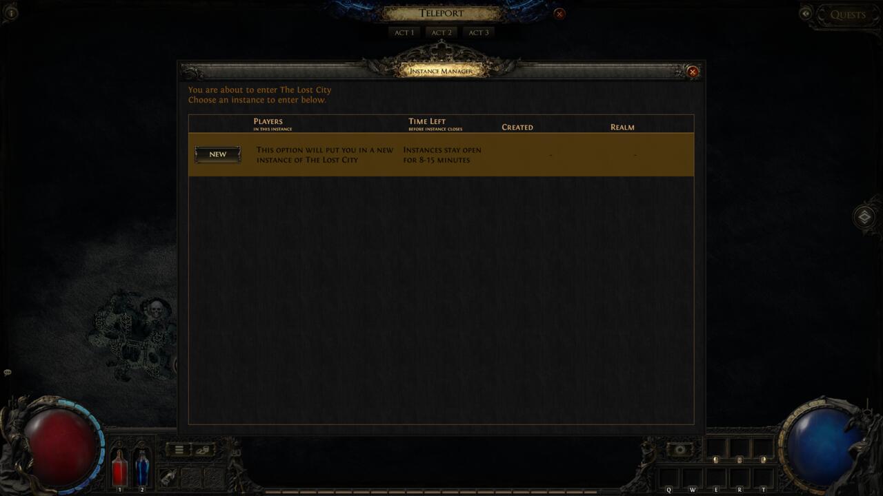 The Instance Manager allows you to reset a map in PoE 2