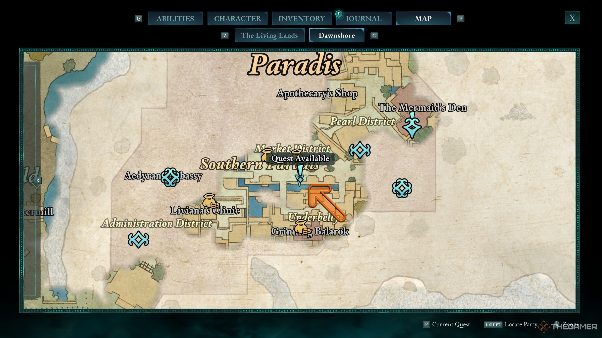 Avowed location of bounty board in Paradis.