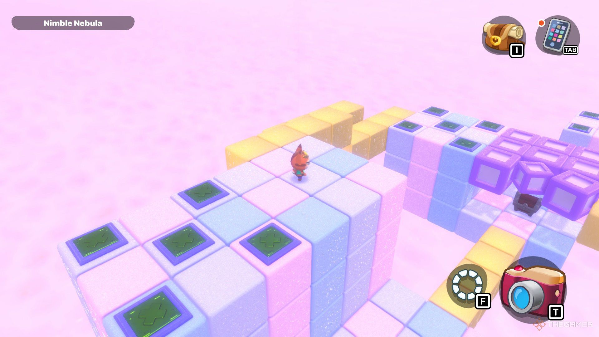 The player completes the Nimble Nebula puzzle room in Hello Kitty Island Adventure