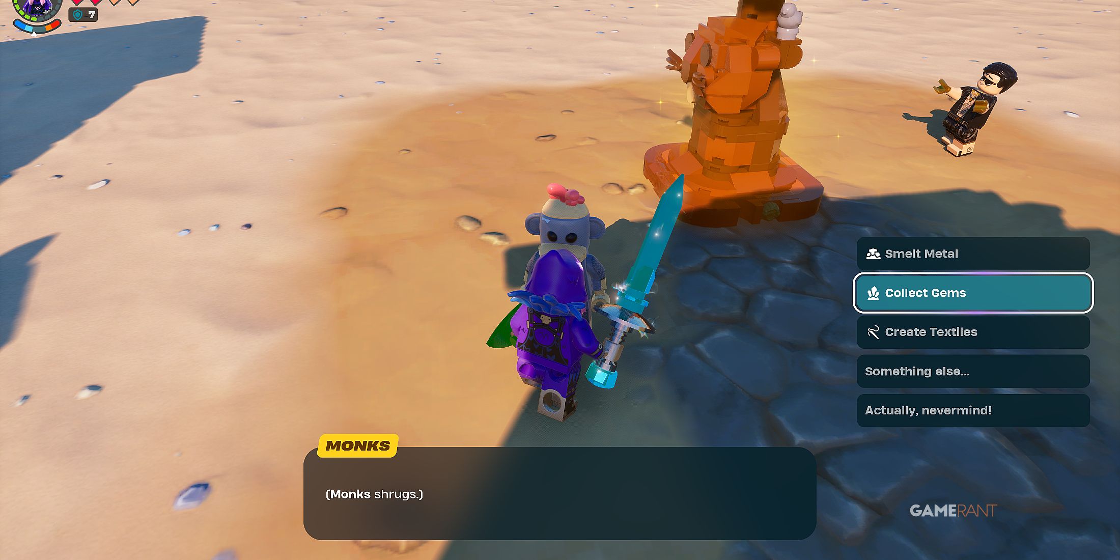 how to get a Villager to Collect Gems in LEGO Fortnite Odyssey 