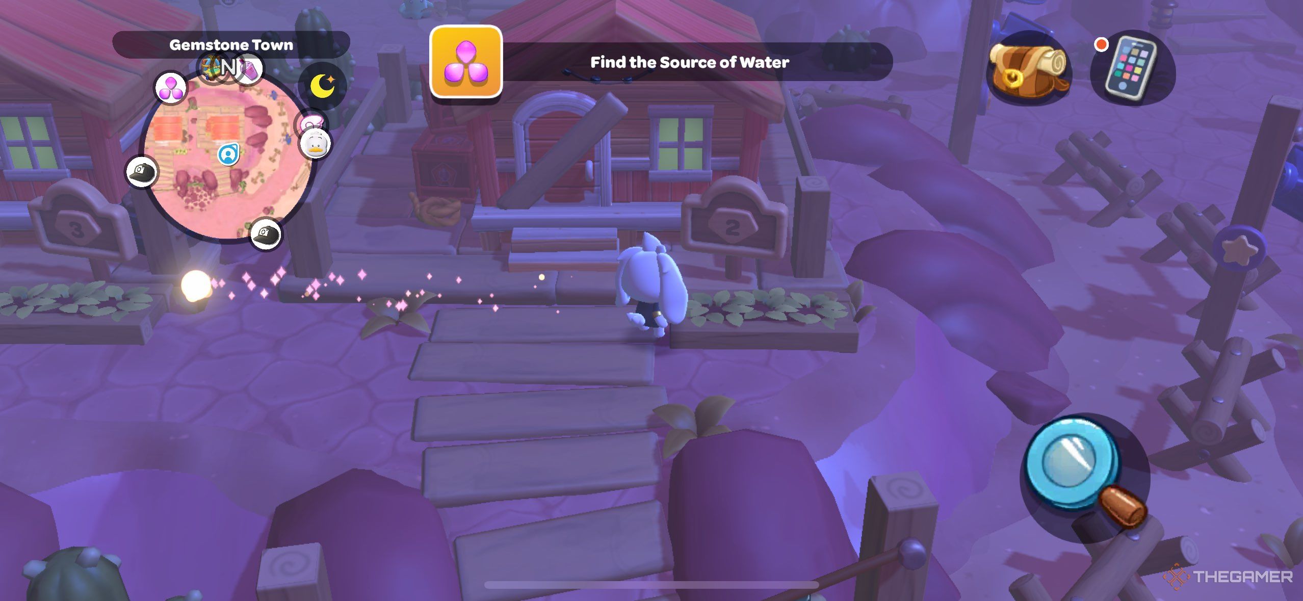 A player standing outside of a cabin in Hello Kitty Island Adventure.