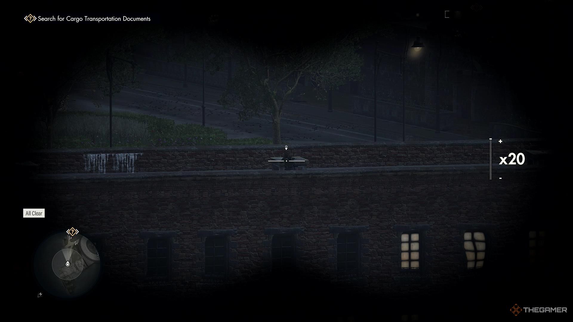 Spotting an enemy sniper with binoculars in Sniper Elite Resistance.