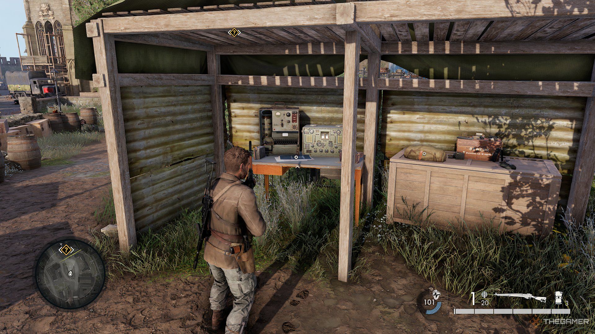 Finding Classified Document #1 At Outpost North Of Basilica During Dead Drop In Sniper Elite: Resistance.