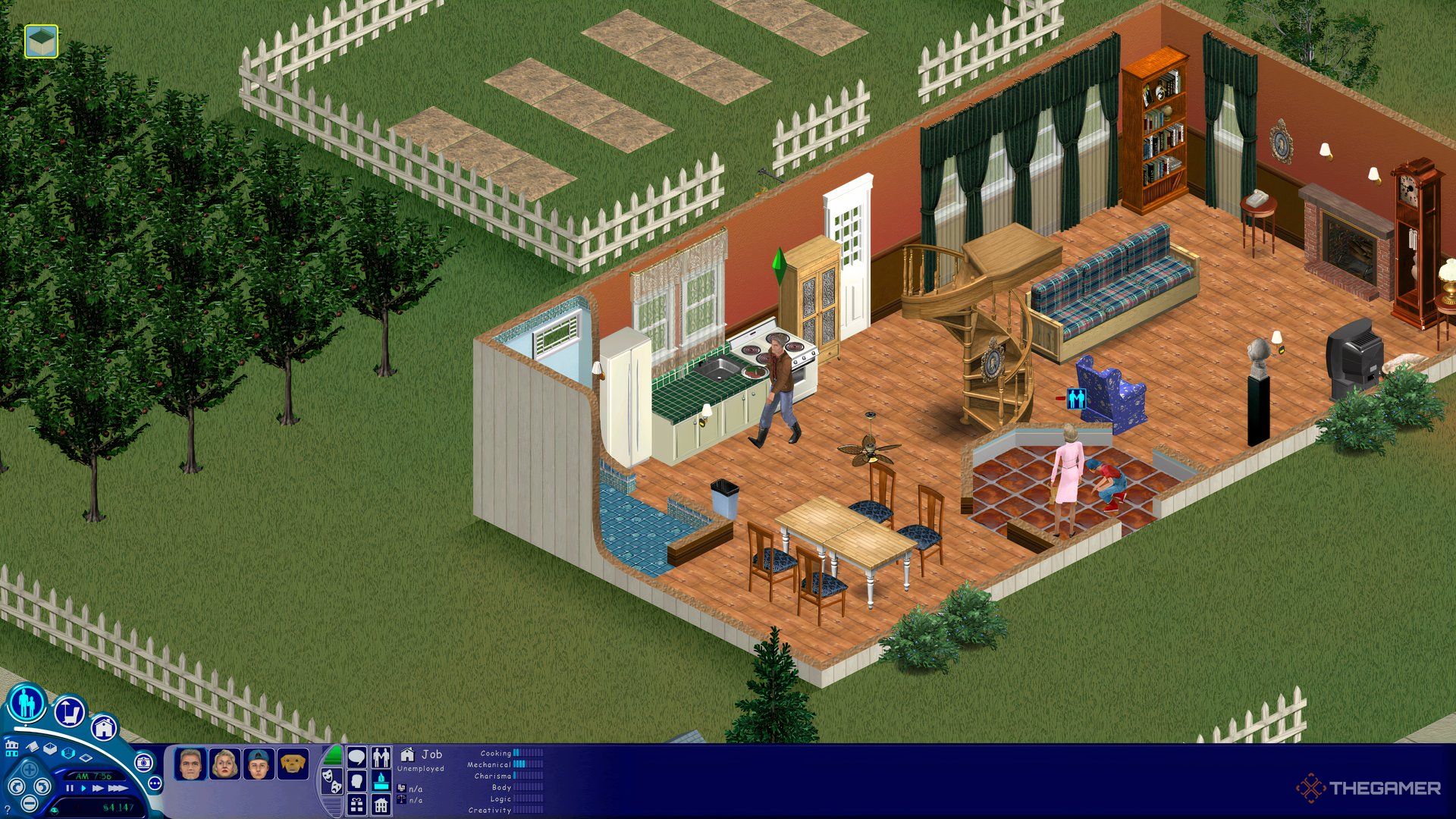 A Sim holding a plate of cooked food in The Sims.