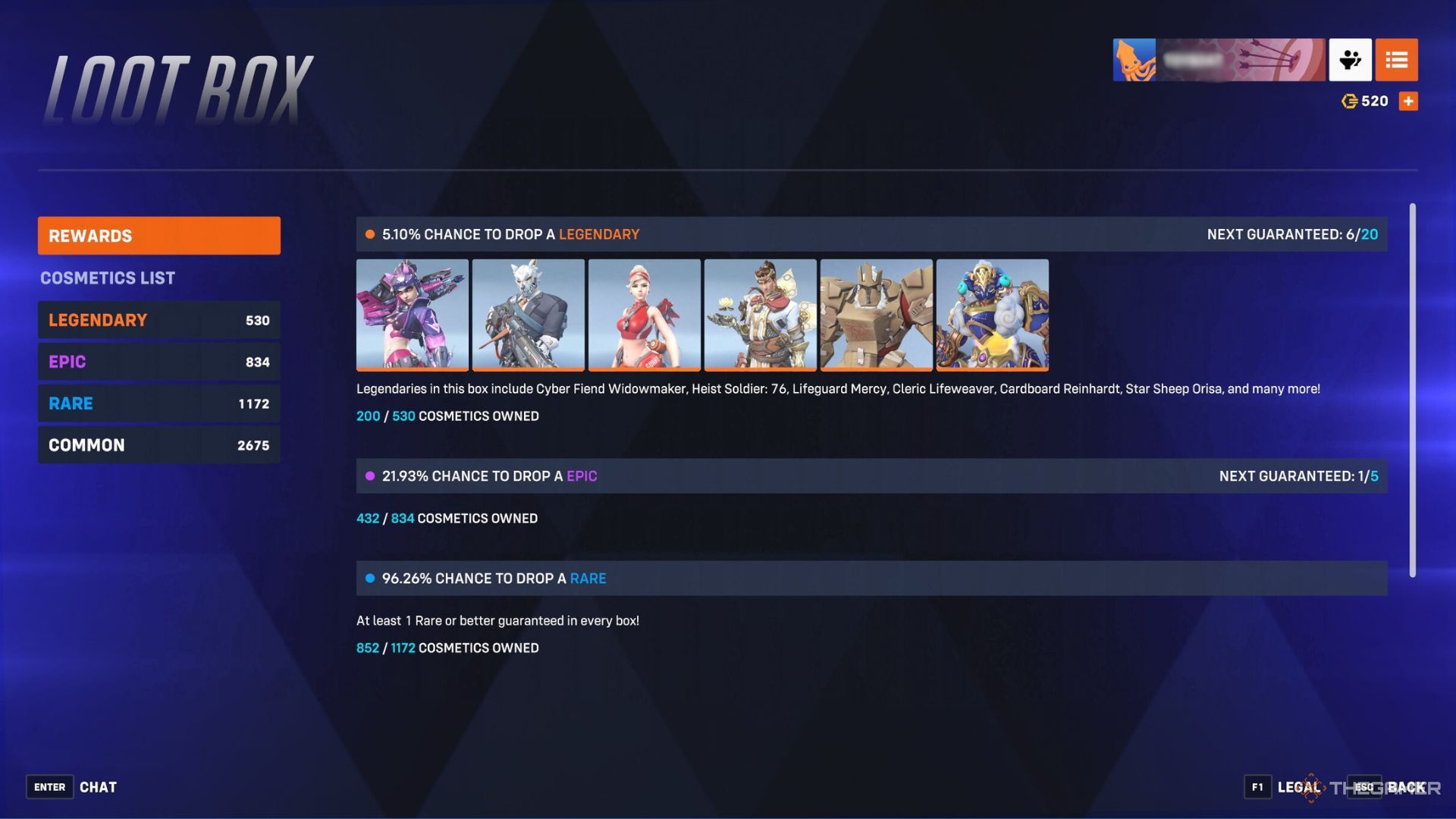 A photo of lootbox menu tracking in Overwatch 2. (1)