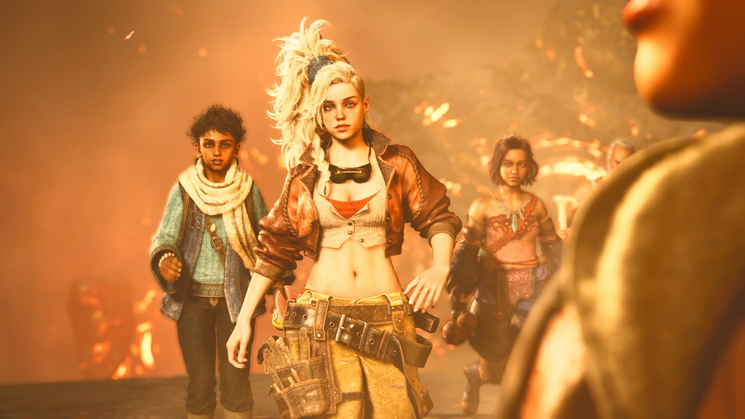 Nata, Gemma, and Maya in Monster Hunter Wilds.