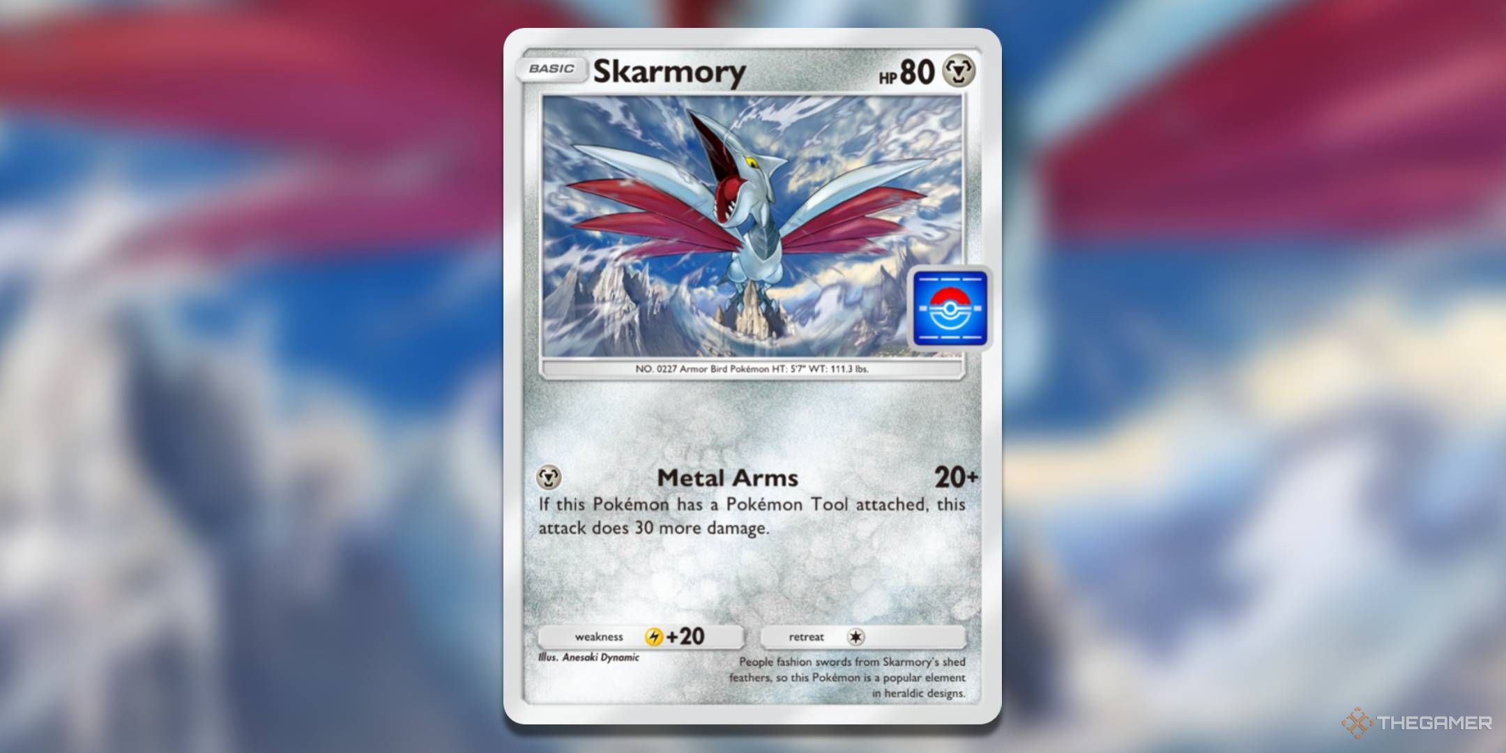 The Skarmory promo, from Pokemon TCG Pocket.