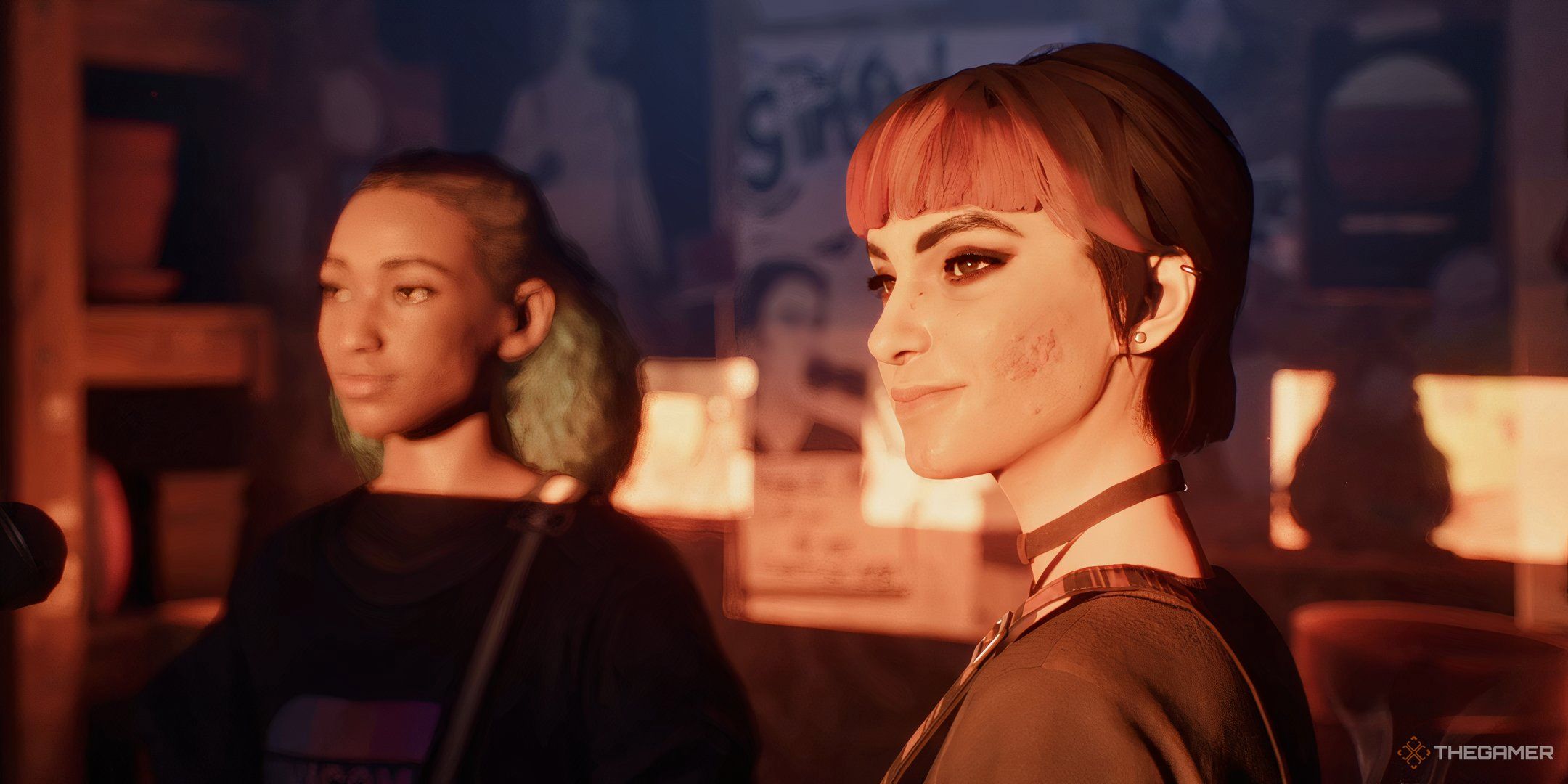 Nora and Autumn in a sunlit garage in Lost Records: Bloom & Rage. 