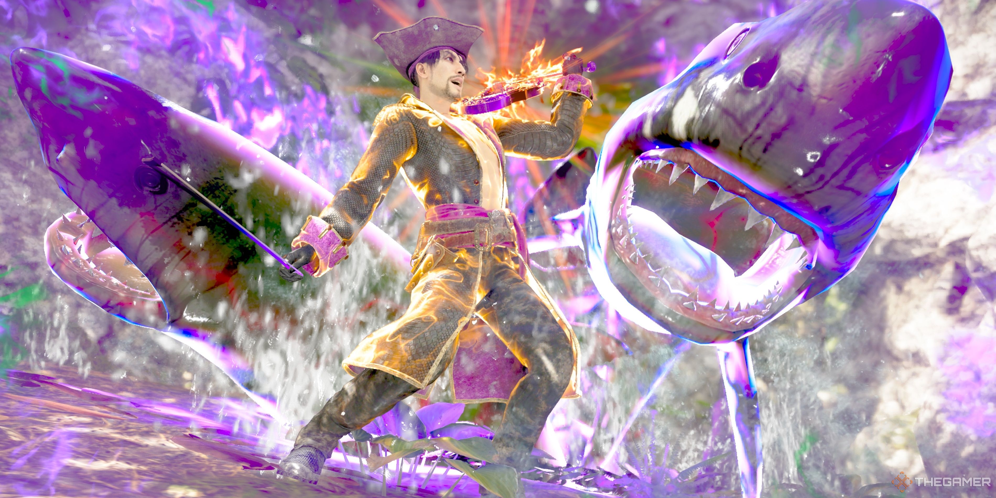 Majima plays the Dark God's Violin in Like A Dragon: Pirate Yakuza In Hawaii.