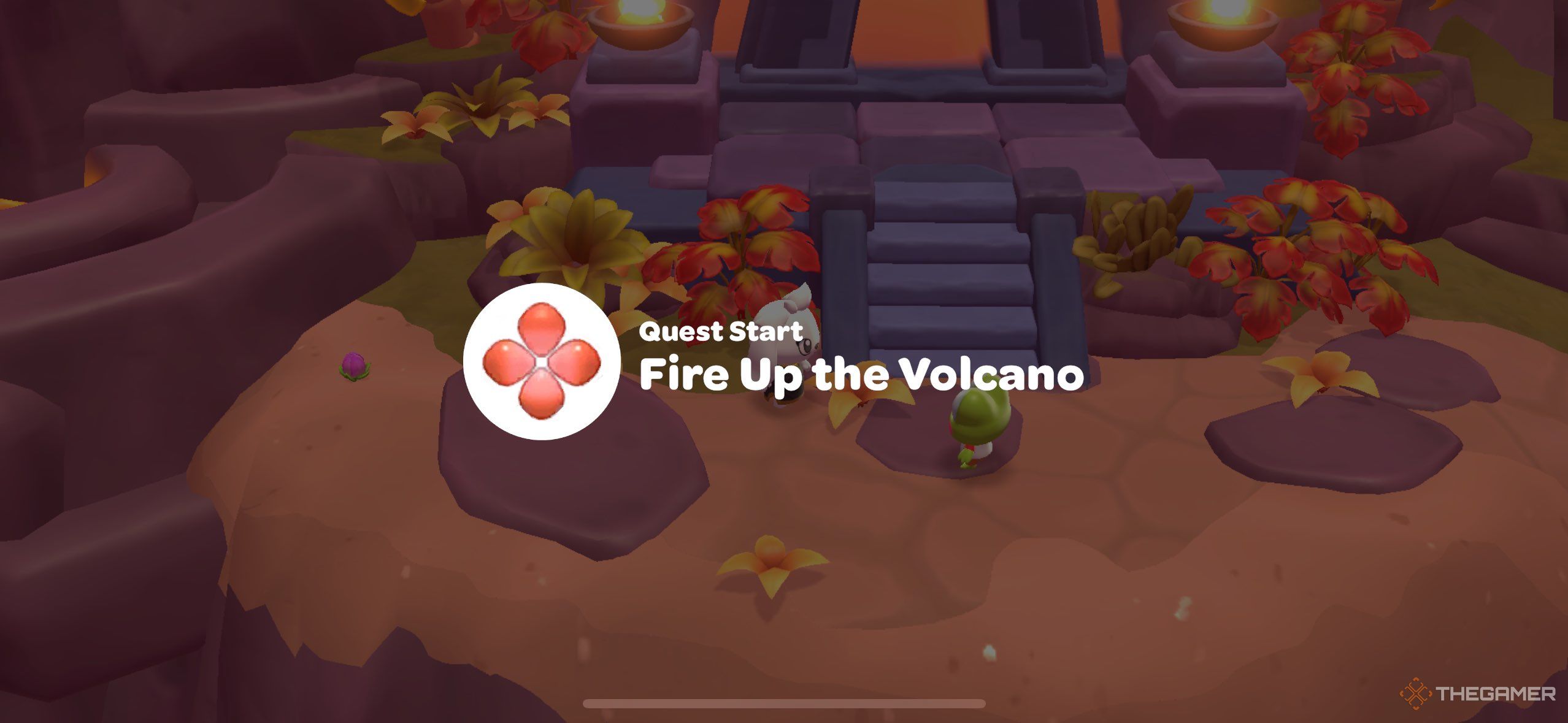 The starting screen for Fire Up The Volcano in Hello Kitty Island Adventure.