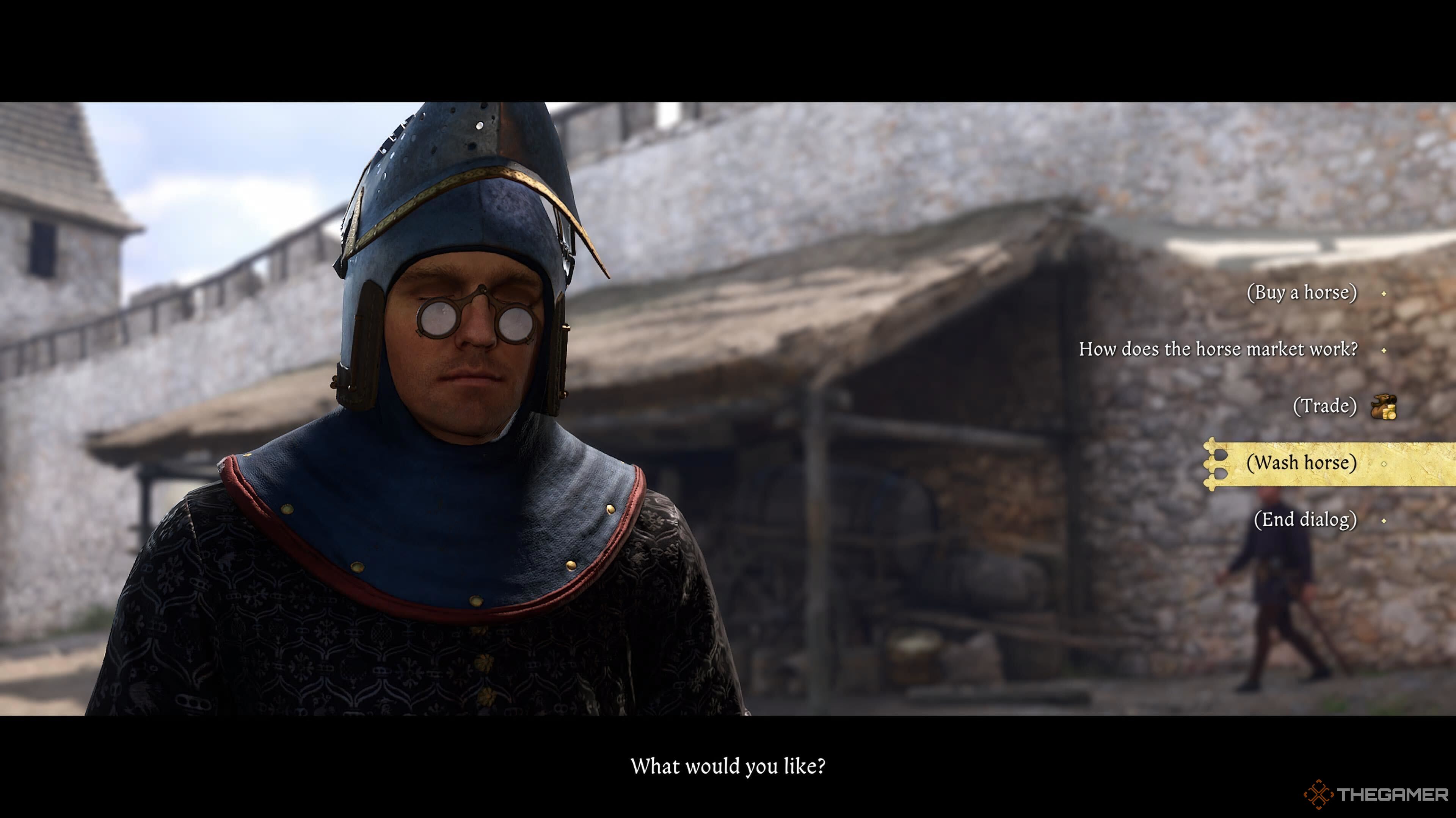 Henry asking about washing his horse in Kingdom Come: Deliverance 2.