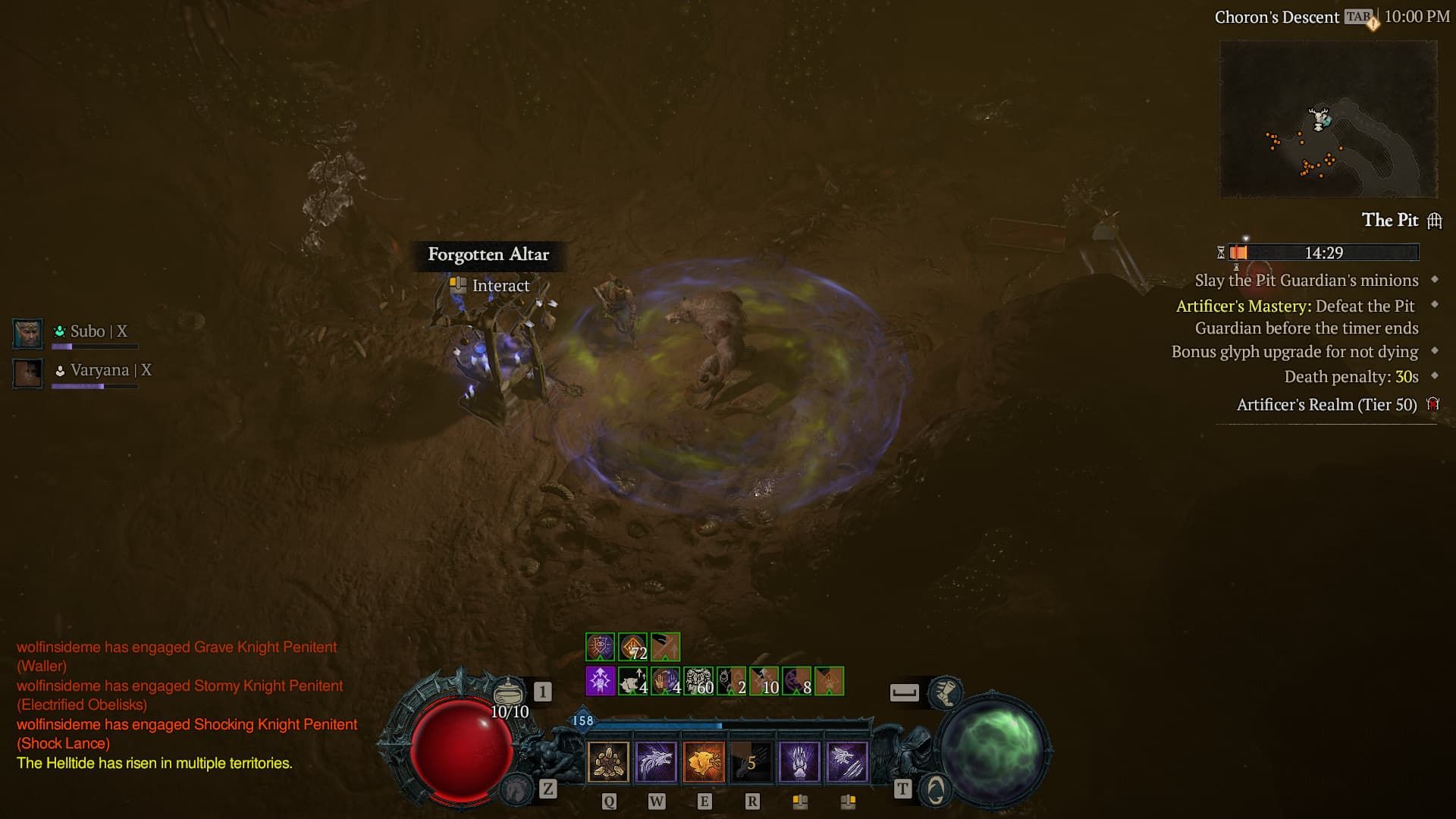 A Forgotten Altar during a Pit run in Diablo 4