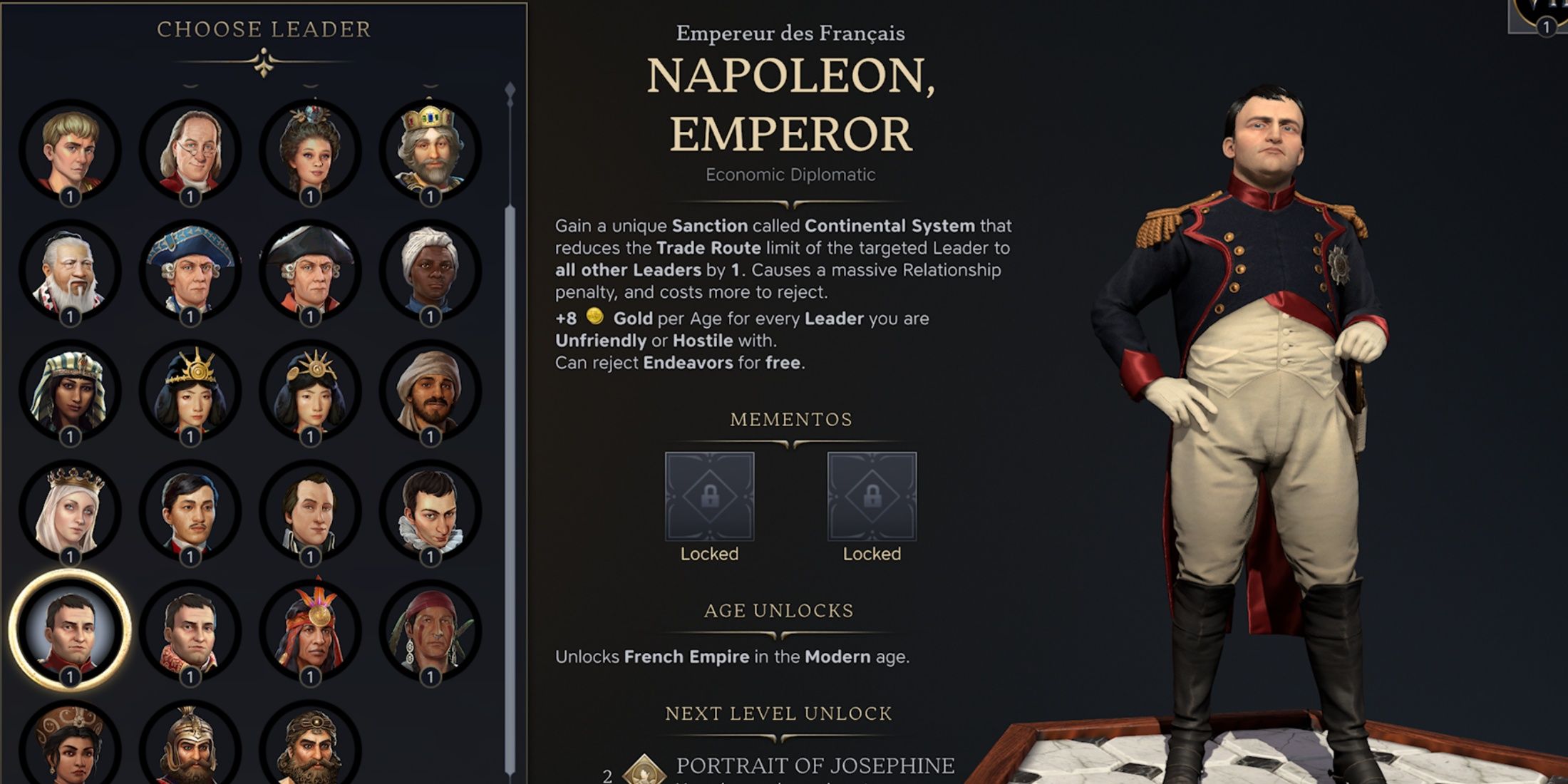 Napoleon Emperor Persona in Civilization 7