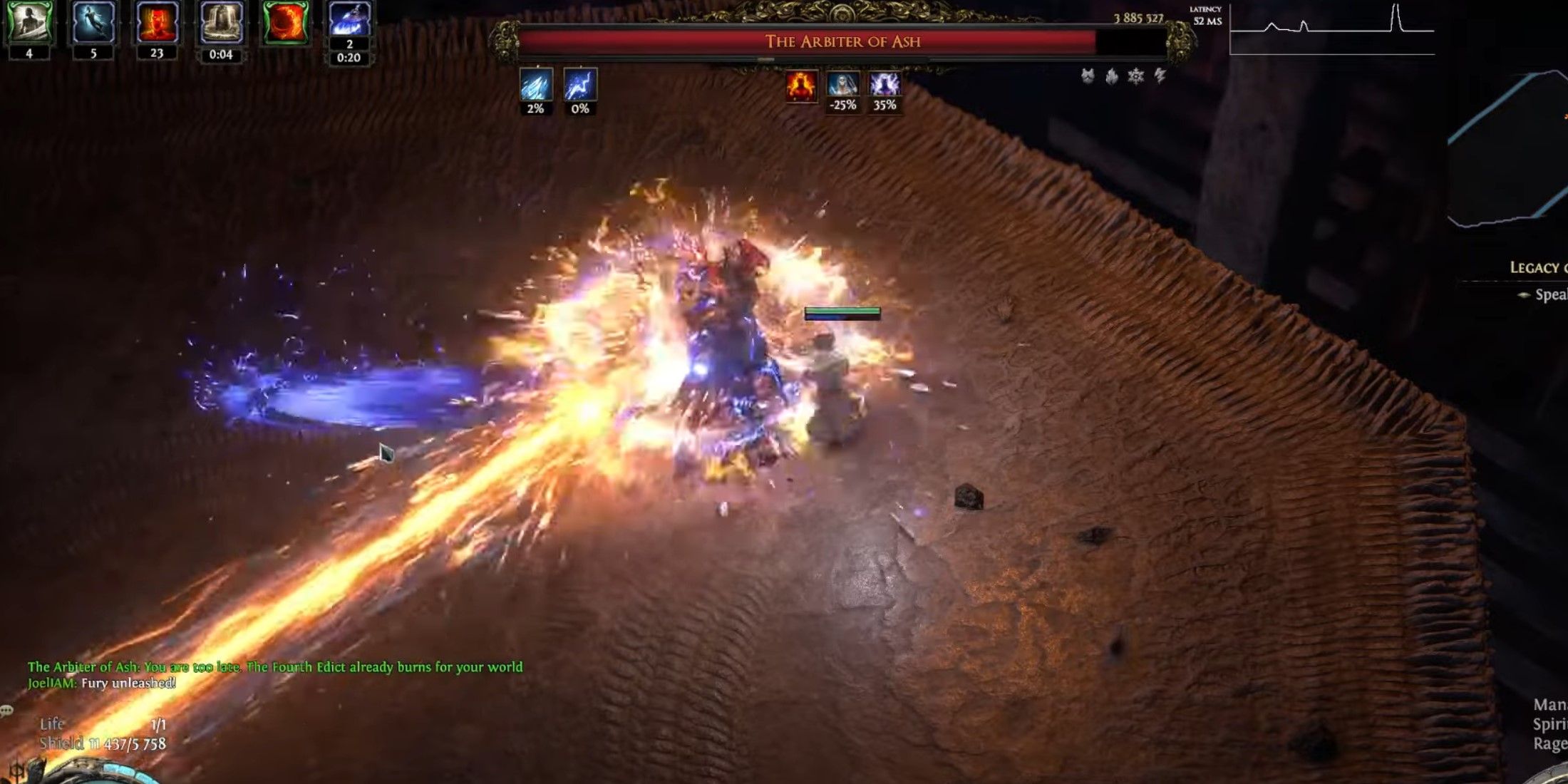 Path of Exile 2 Arbiter of Ash fire beam